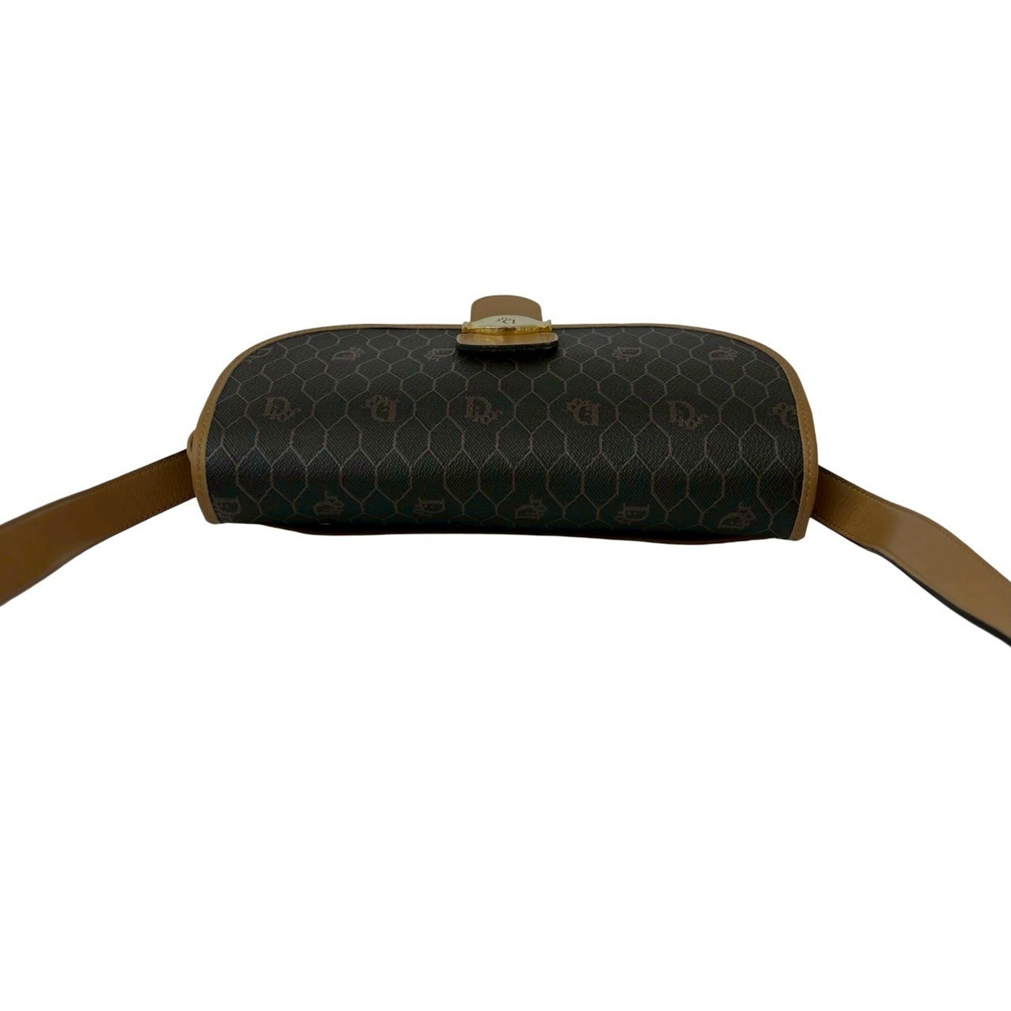 Christian Dior Beige Gray Leather Pvc Pochette Shoulder Bag (Pre-Owned)