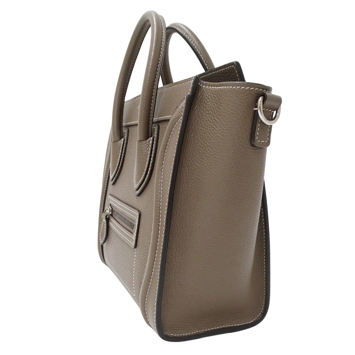 Celine Grayish Leather Handbag Shoulder Bag (Pre-Owned)