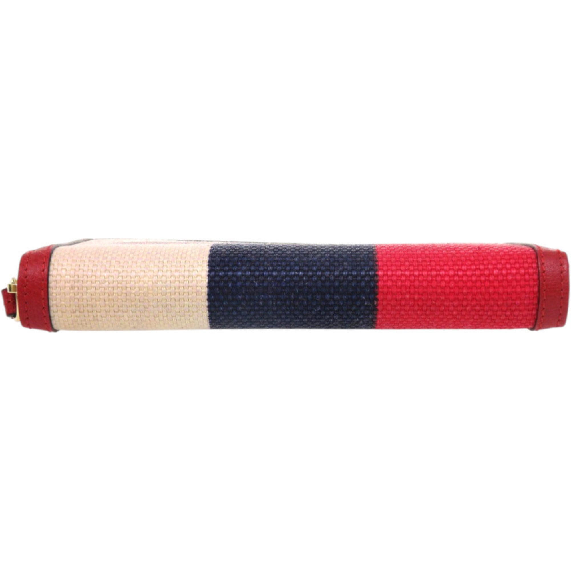 Gucci Black Blue Red Color White Canvas Coin Purse/Coin Case (Pre-Owned)