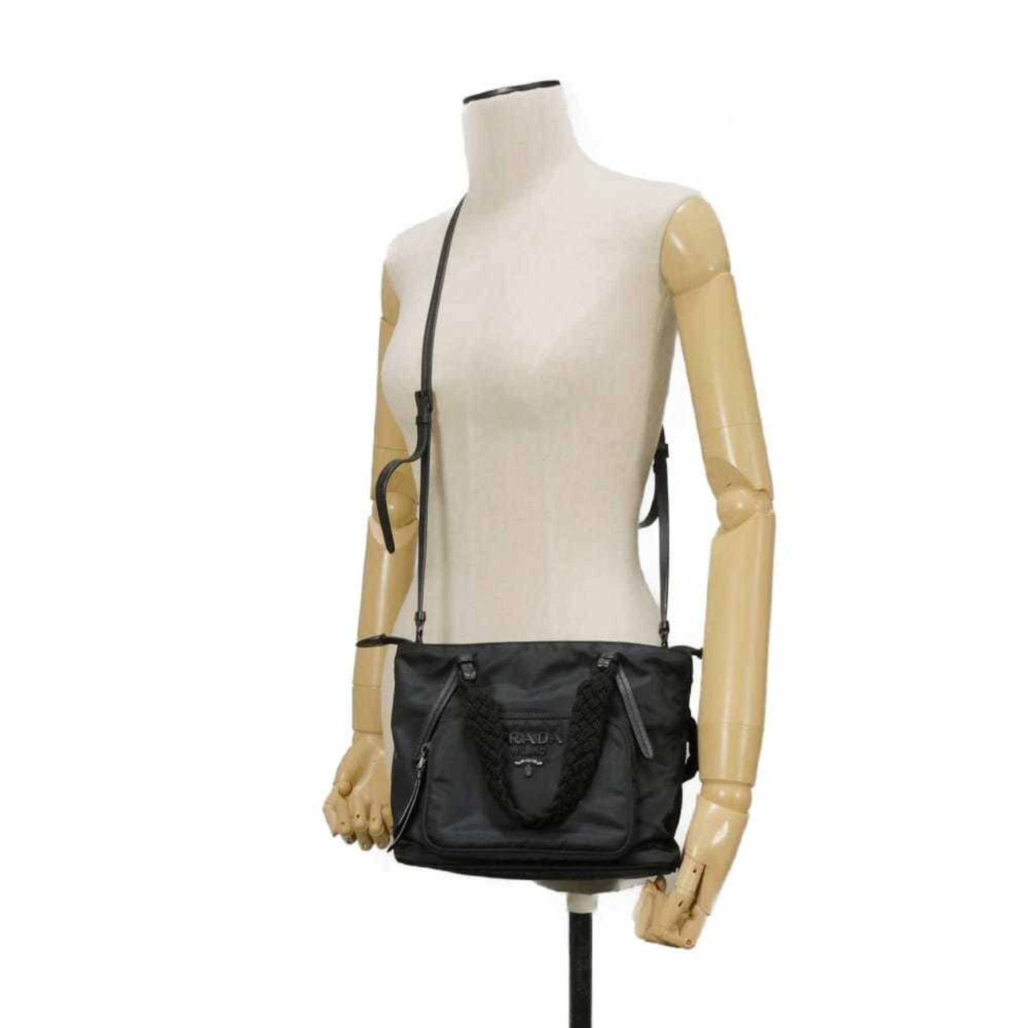 Prada Black Nero Nylon Shoulder Bag Tote Bag (Pre-Owned)