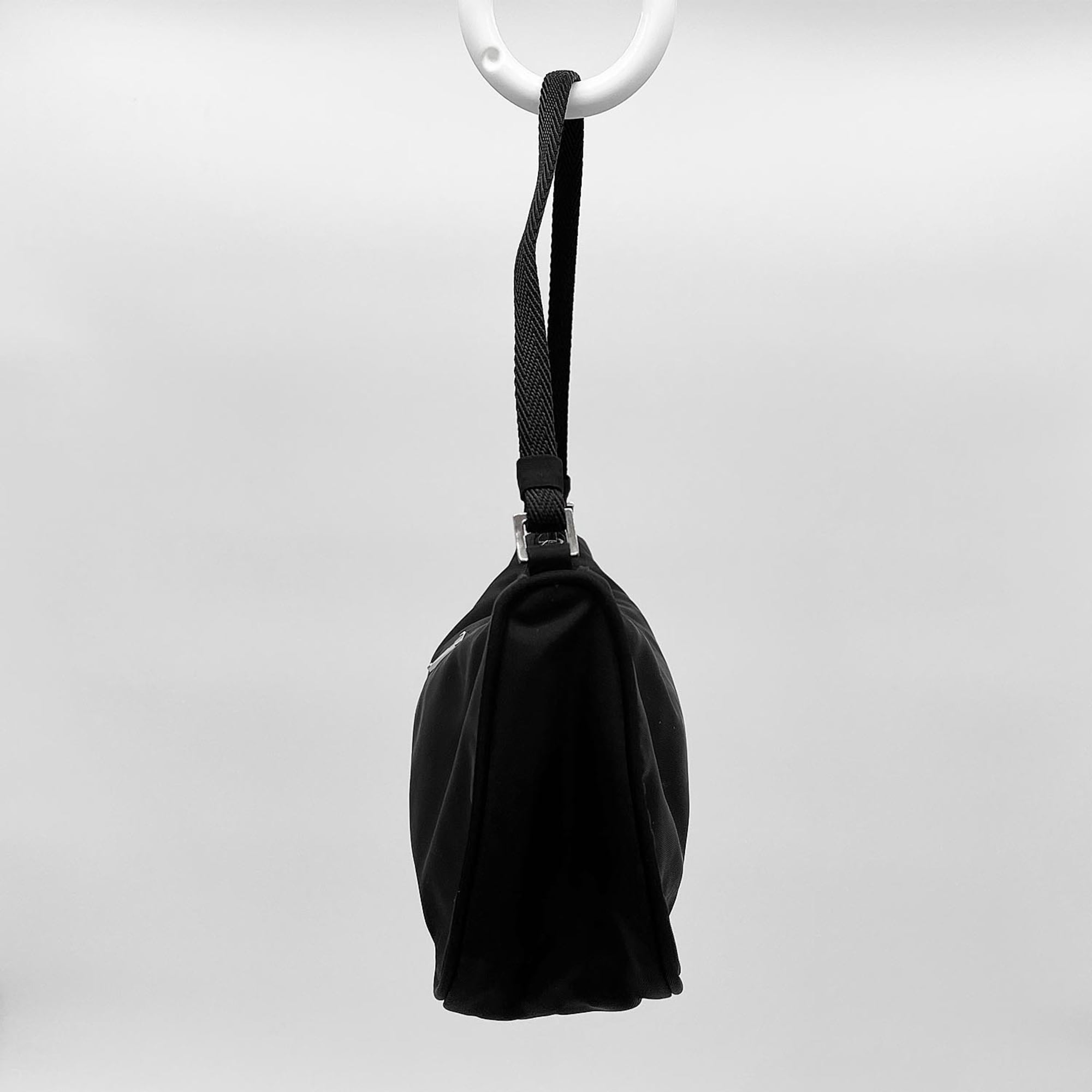 Prada Black Nylon Leather Handbag (Pre-Owned)