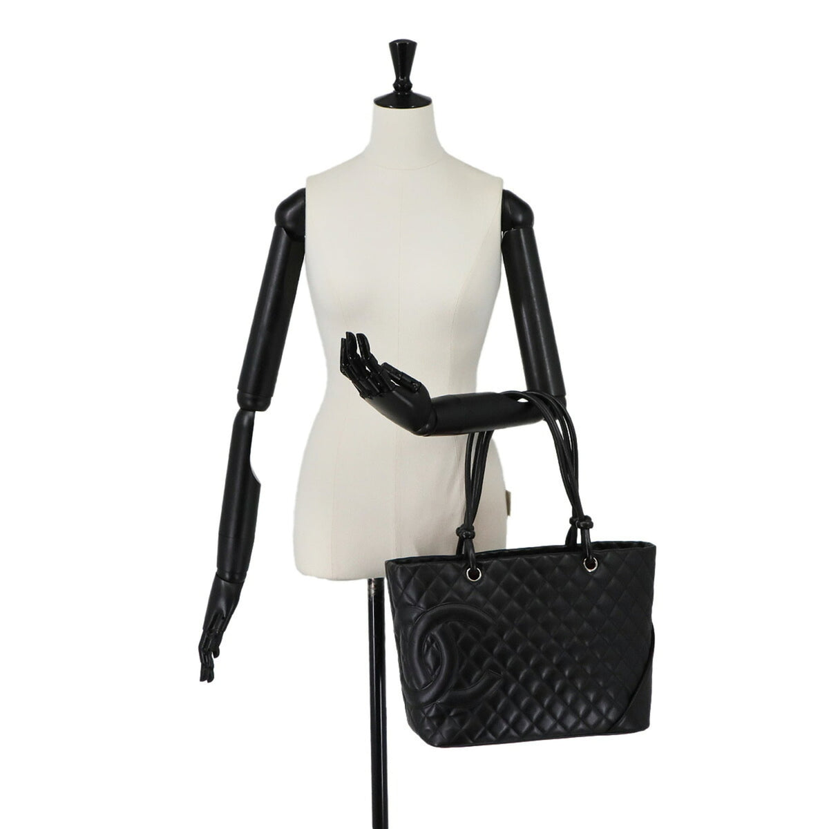 Chanel Black Leather Handbag Tote Bag (Pre-Owned)