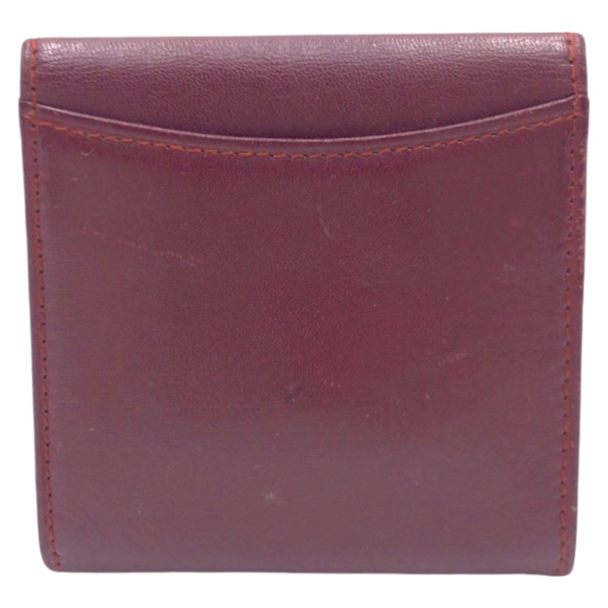 Cartier Must Bordeaux Wine Red Leather Coin Purse/Coin Case (Pre-Owned)