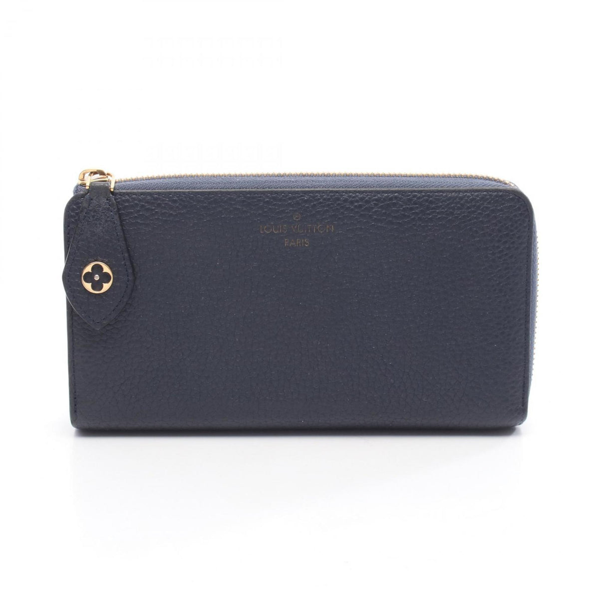 Louis Vuitton Navy Navy Blue Leather Long Wallet (Bi-Fold) (Pre-Owned)