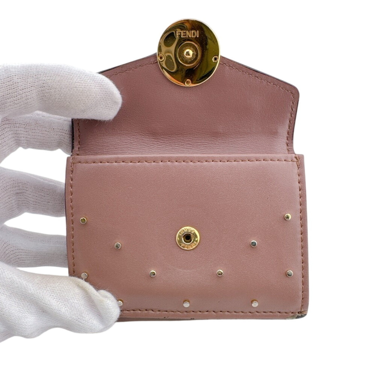 Fendi Pink Leather Wallet (Tri-Fold) (Pre-Owned)
