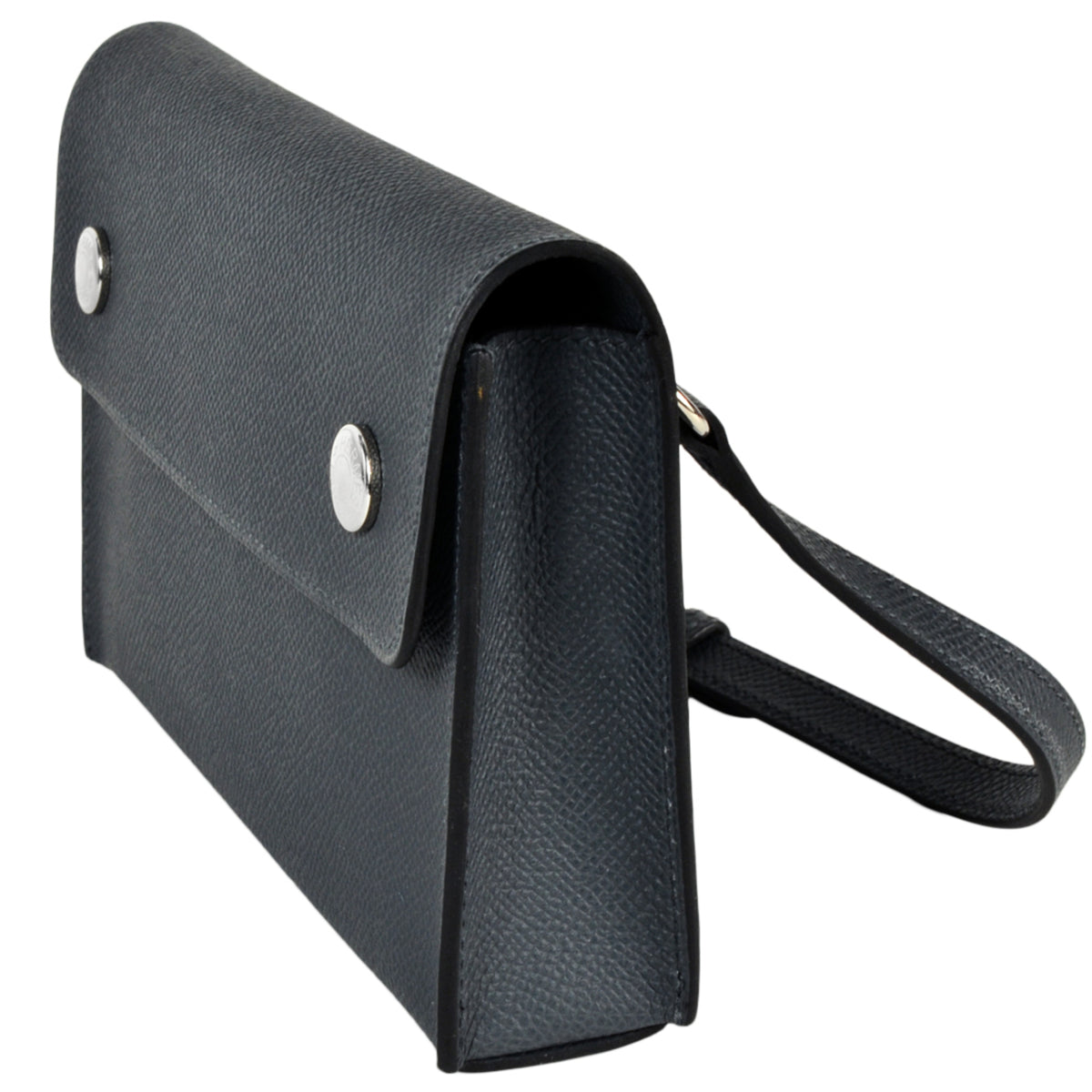 Hermes Blue Gray Dark Blue Epsom Leather Pochette Shoulder Bag (Pre-Owned)