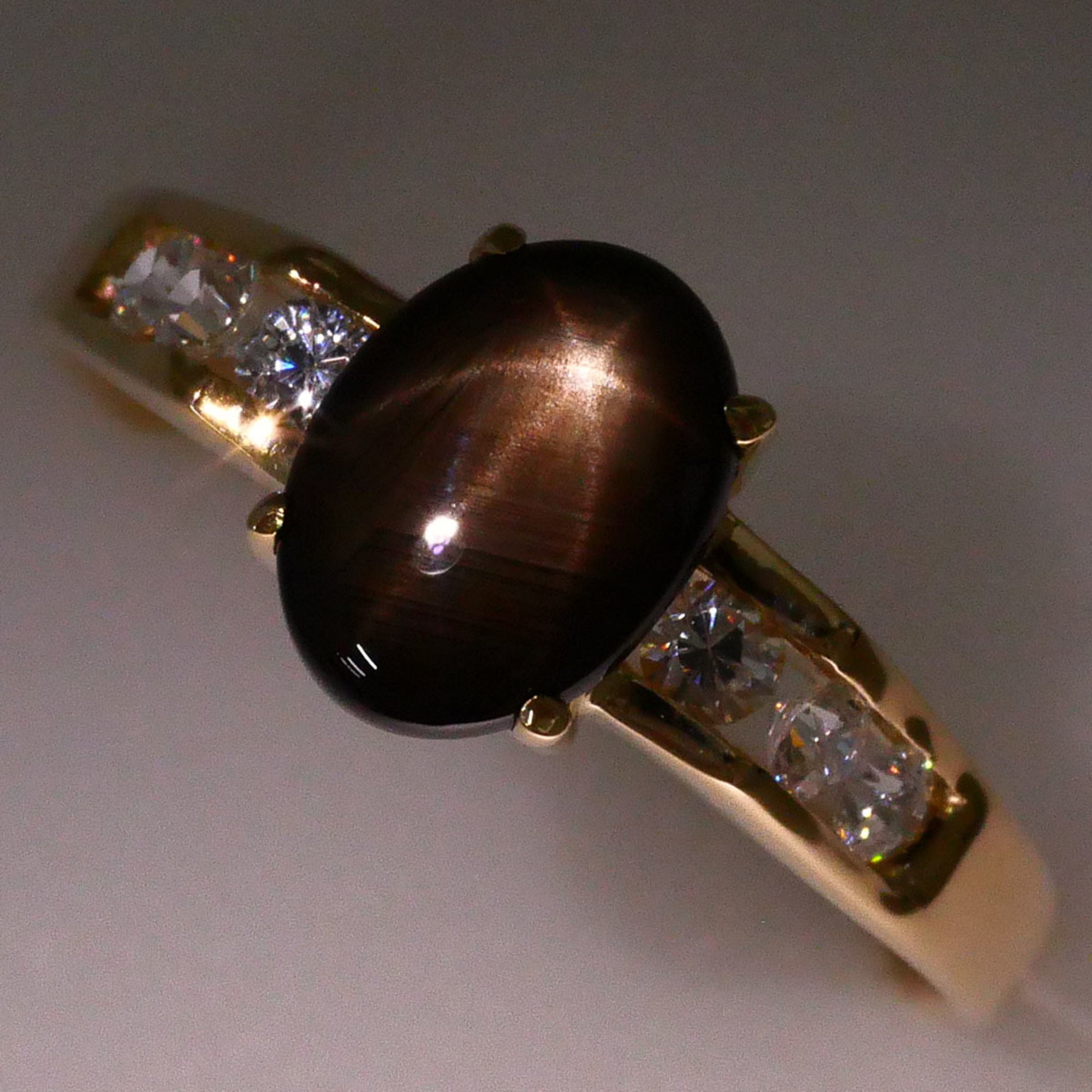 Unbranded Black Yellow Gold Yellow Gold (14K) Band Ring (Pre-Owned)
