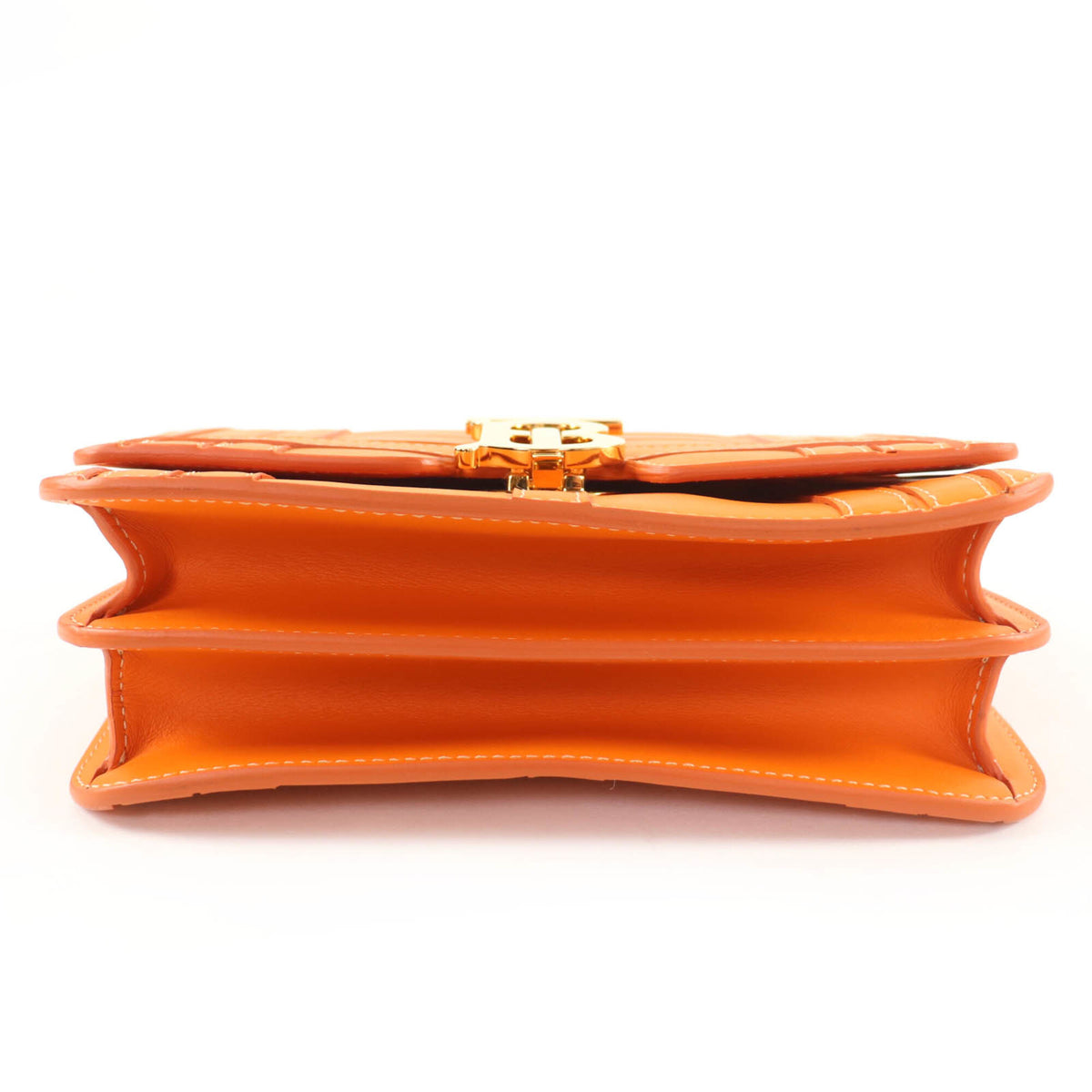 Burberry Orange Leather Clutch Bag Shoulder Bag (Pre-Owned)