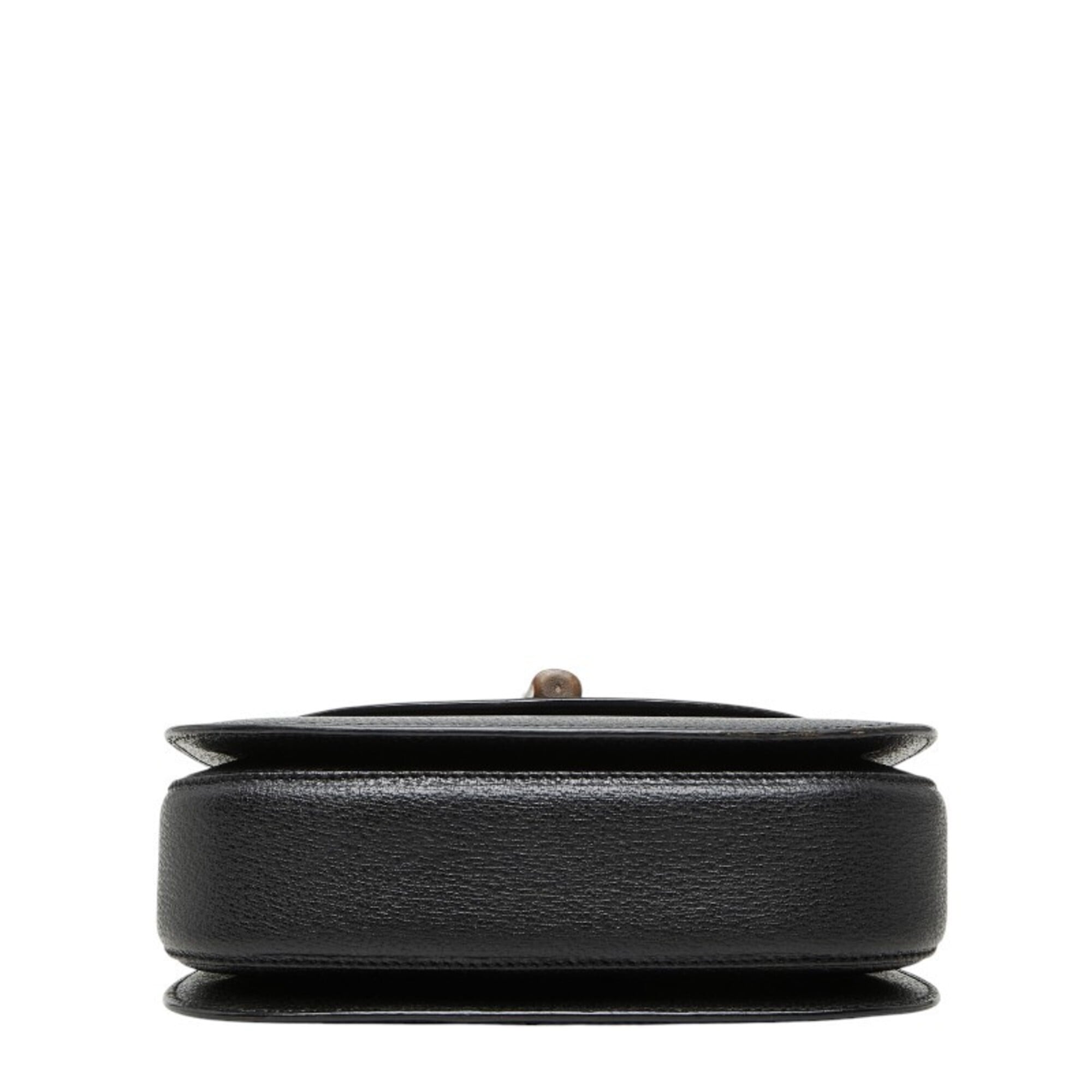Gucci Black Leather Handbag Shoulder Bag (Pre-Owned)
