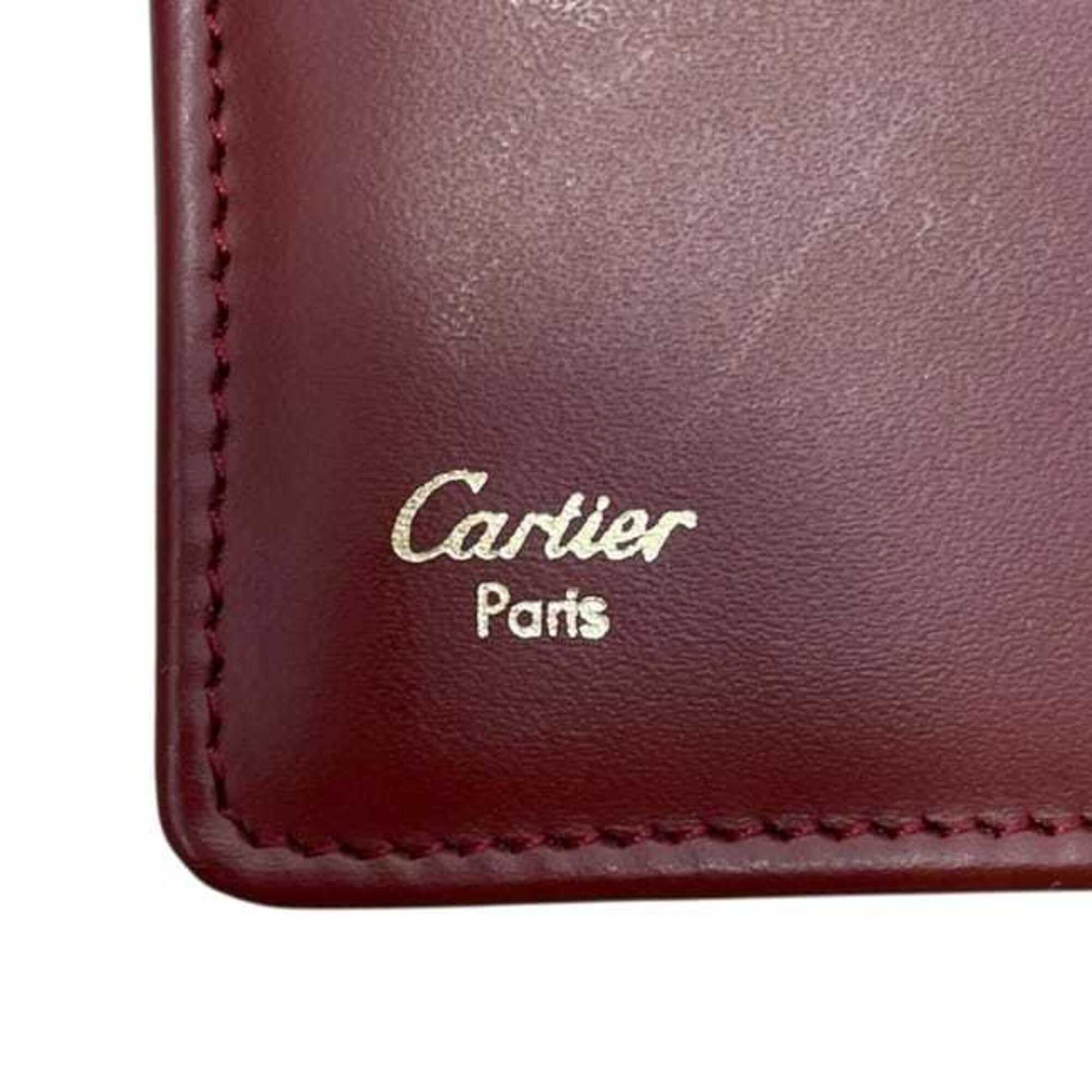 Cartier Must Bordeaux Leather Long Wallet (Bi-Fold) (Pre-Owned)