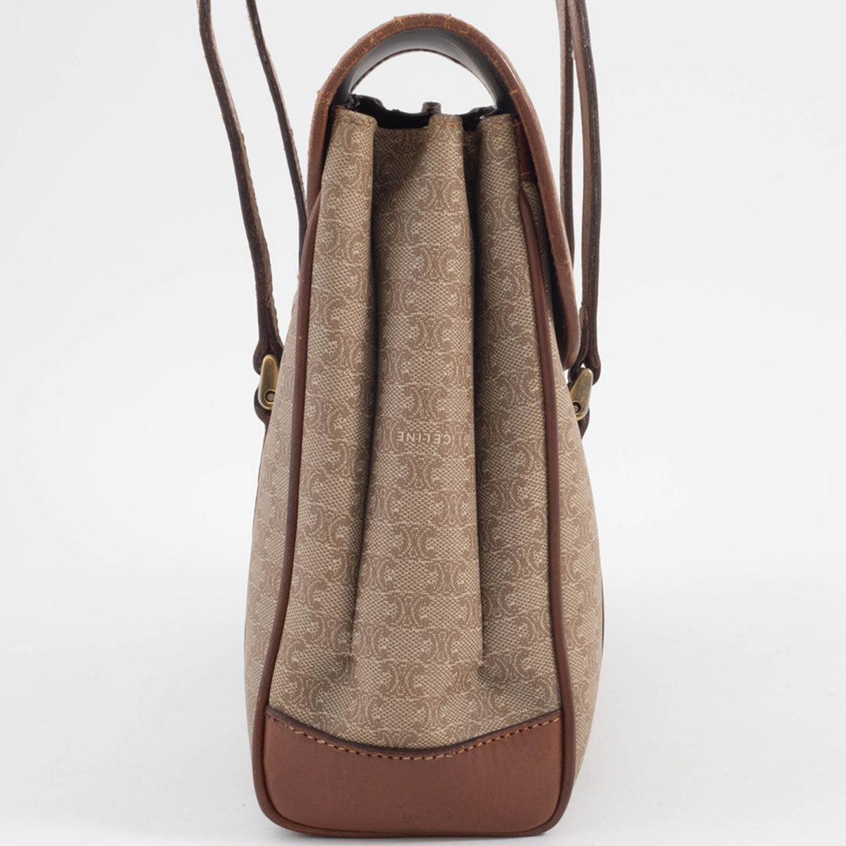 Celine Macadam Beige Brown Pvc Leather Handbag Tote Bag (Pre-Owned)