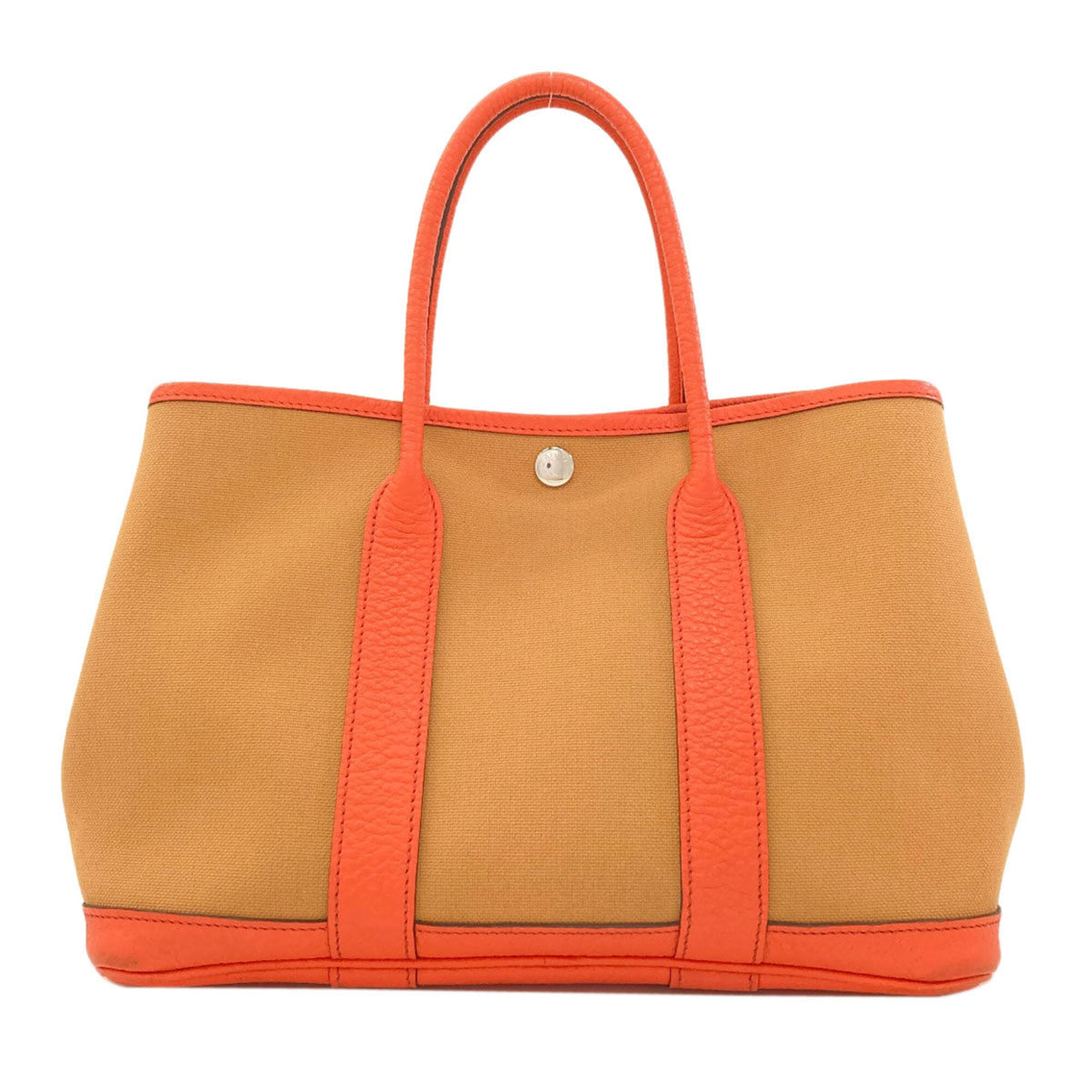 Hermes Orange Negonda Leather Canvas Tote Bag (Pre-Owned)