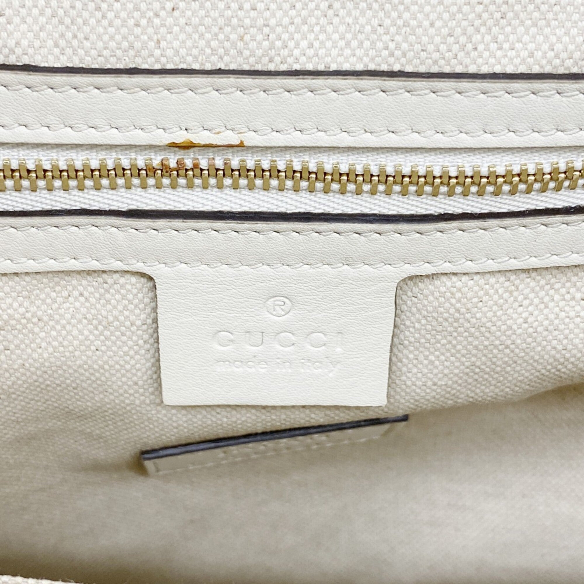 Gucci Blue White Canvas Tote Bag (Pre-Owned)