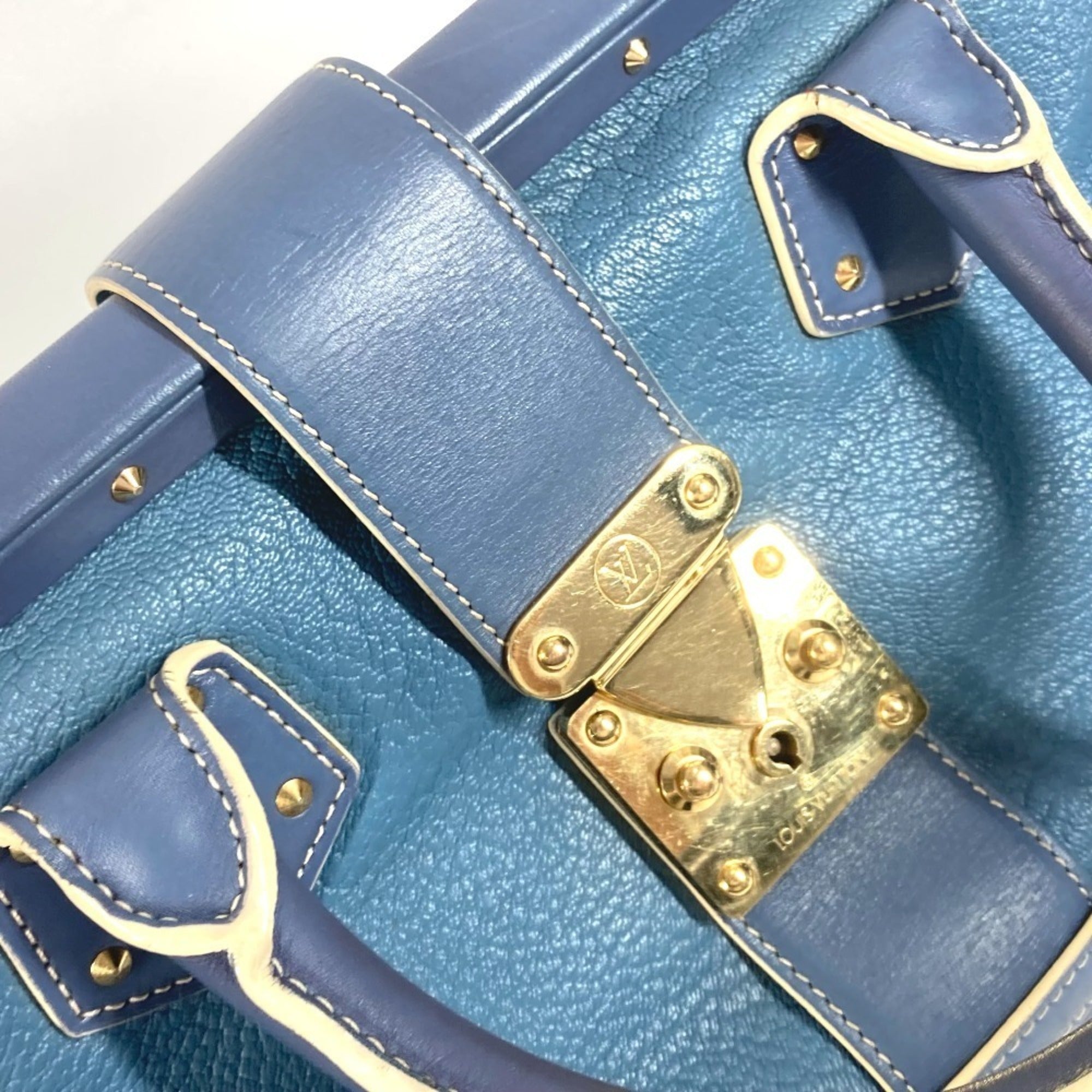 Louis Vuitton Suhali Blue Suhali Leather Handbag Tote Bag (Pre-Owned)