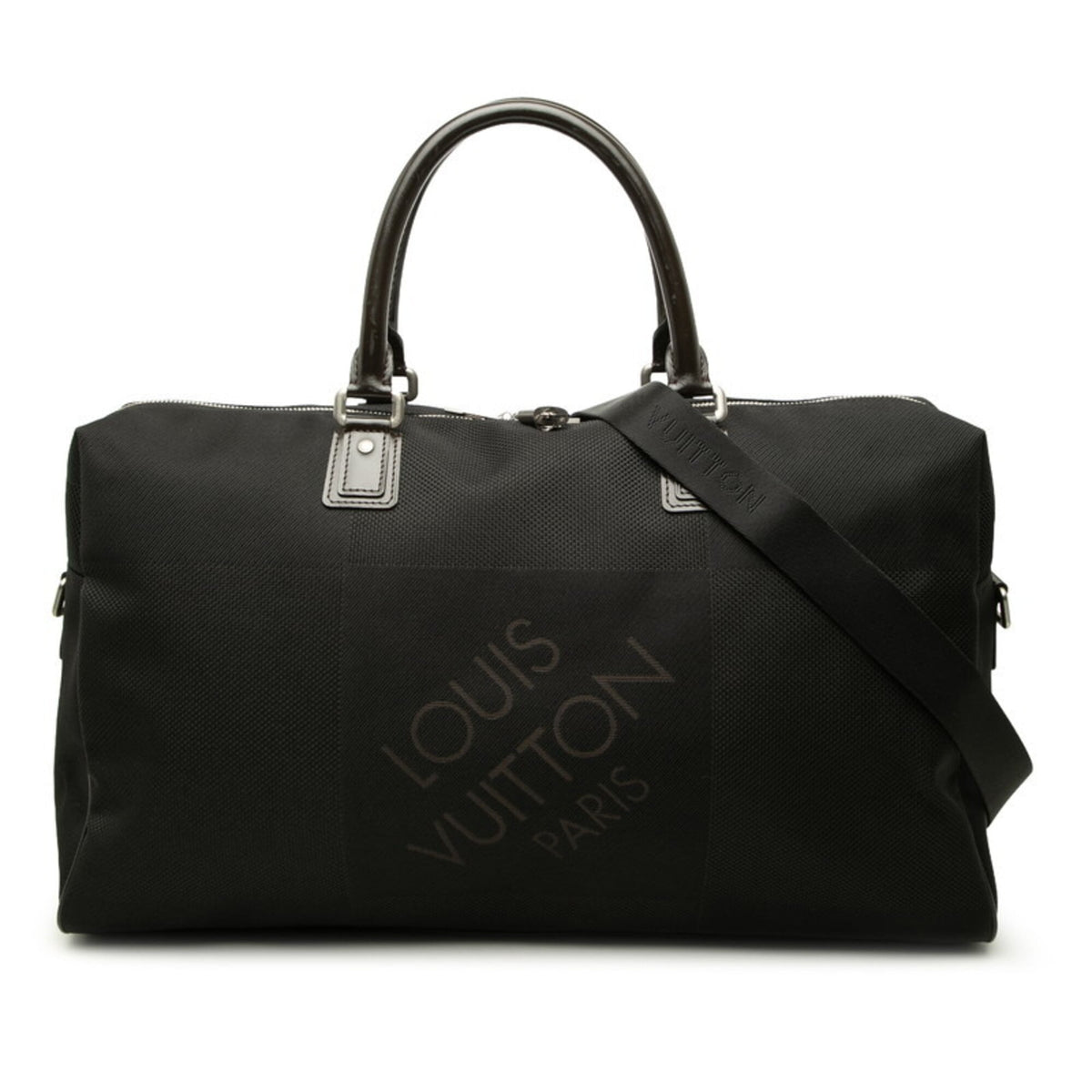 Louis Vuitton Black Noir Canvas Leather Boston Bag Shoulder Bag (Pre-Owned)