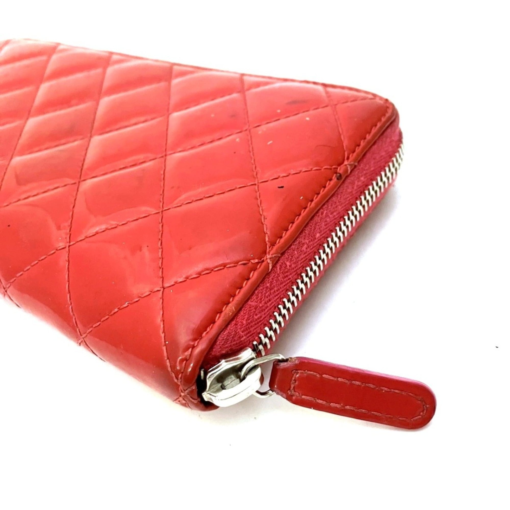 Chanel Matelasse Pink Patent Leather Long Wallet (Bi-Fold) (Pre-Owned)