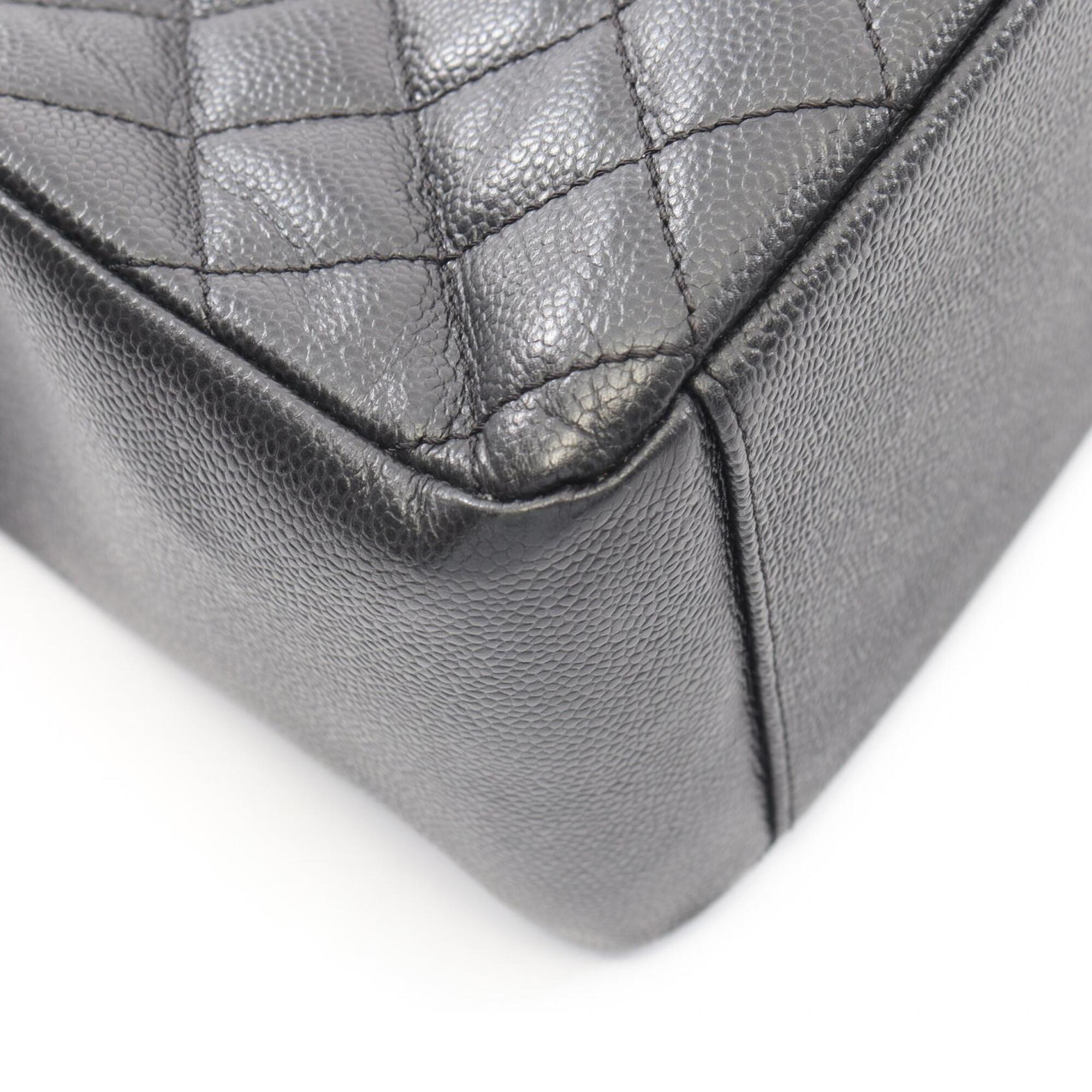 Chanel Black Leather Handbag Tote Bag (Pre-Owned)