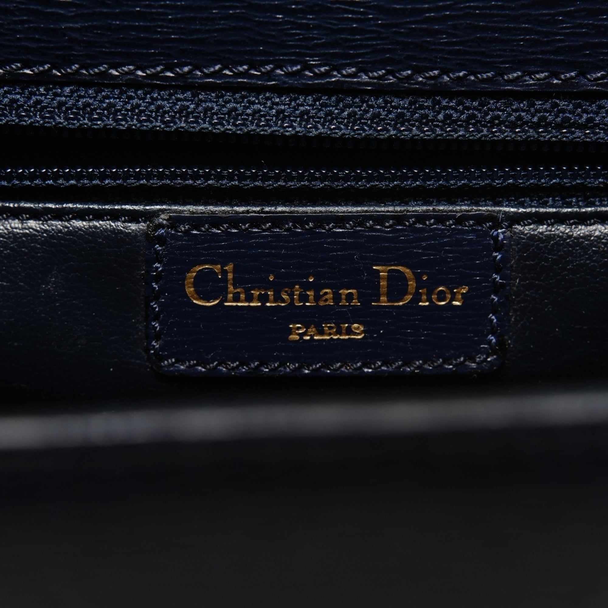 Christian Dior Navy Leather Handbag (Pre-Owned)