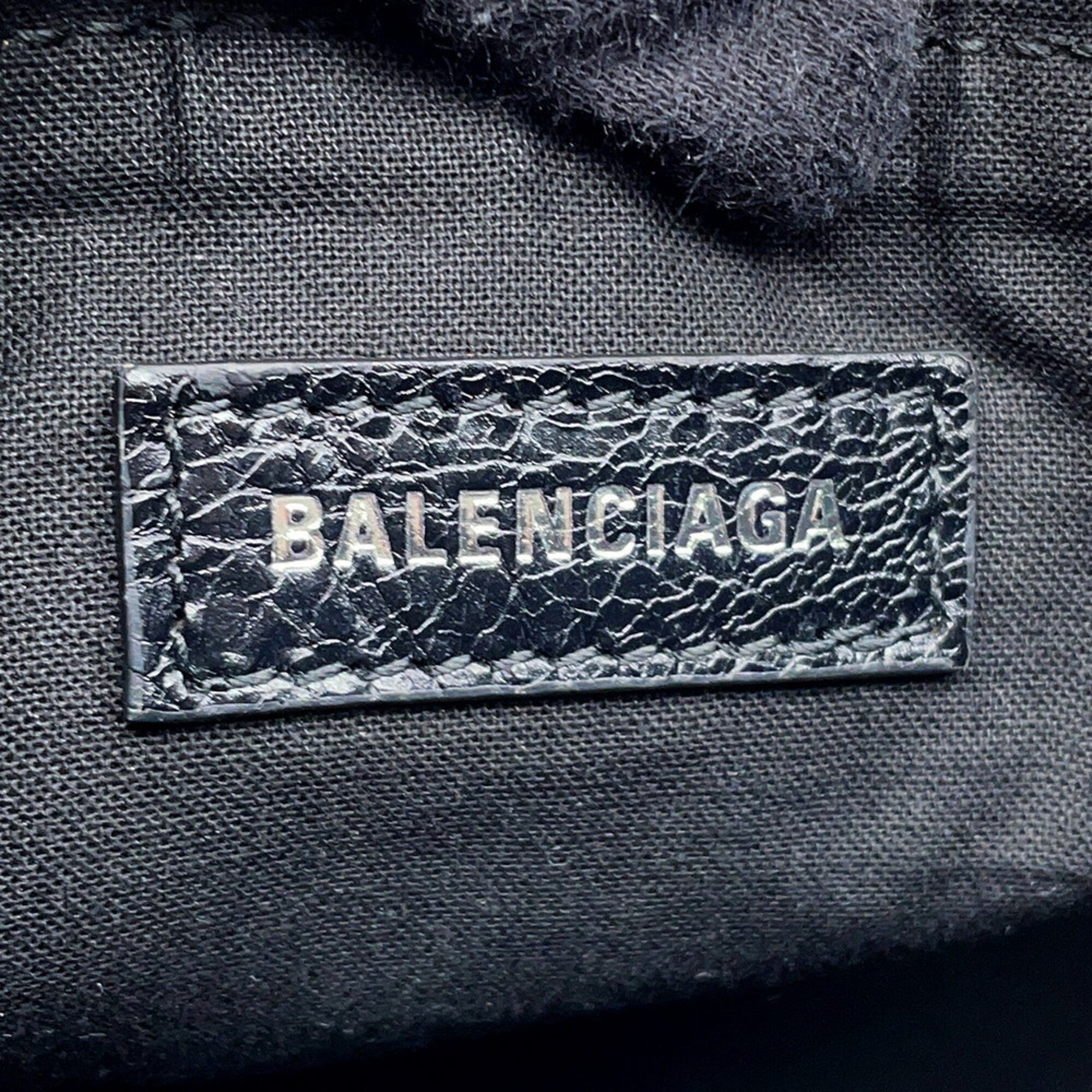 Balenciaga Black Leather Handbag Shoulder Bag (Pre-Owned)