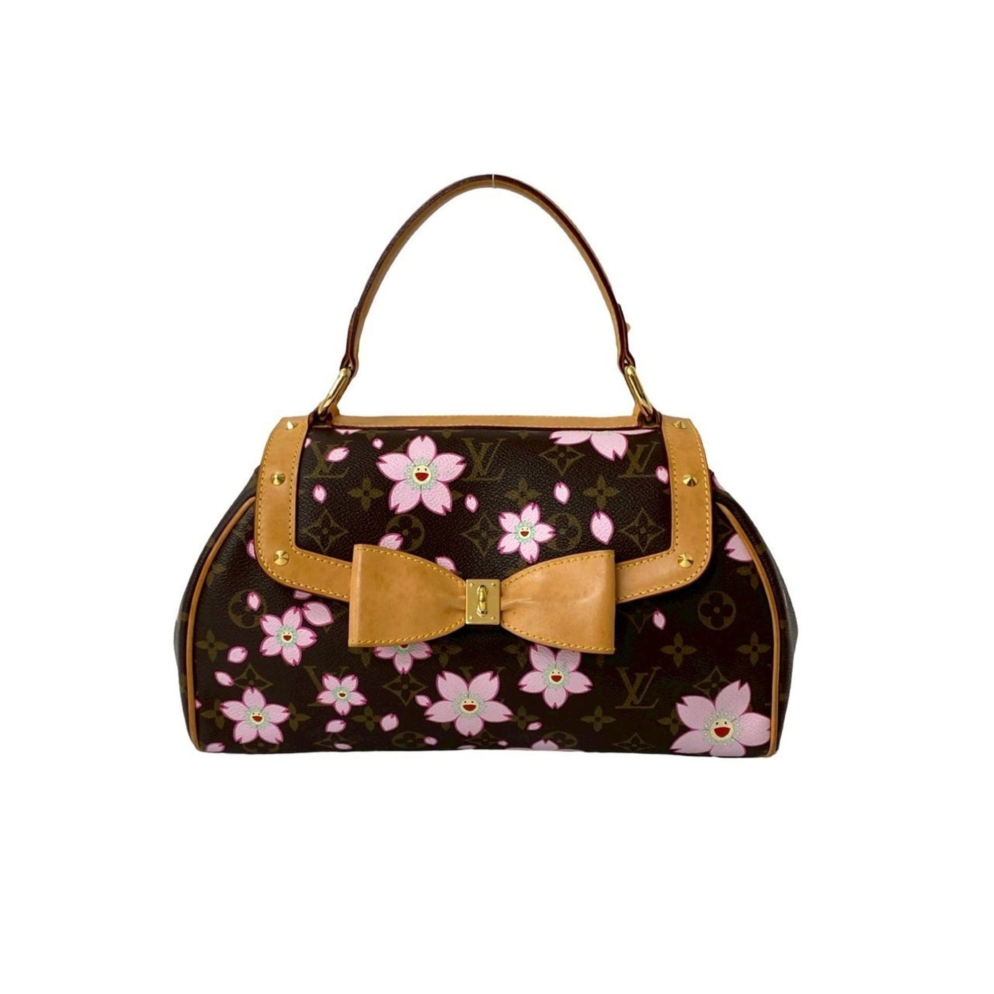 Louis Vuitton Brown Pink Leather Pvc Handbag (Pre-Owned)