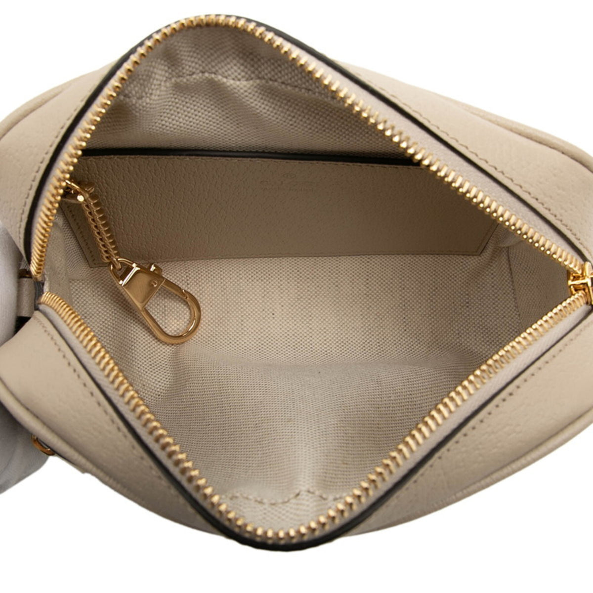 Gucci Sherry Line Beige White Pvc Leather Shoulder Bag (Pre-Owned)