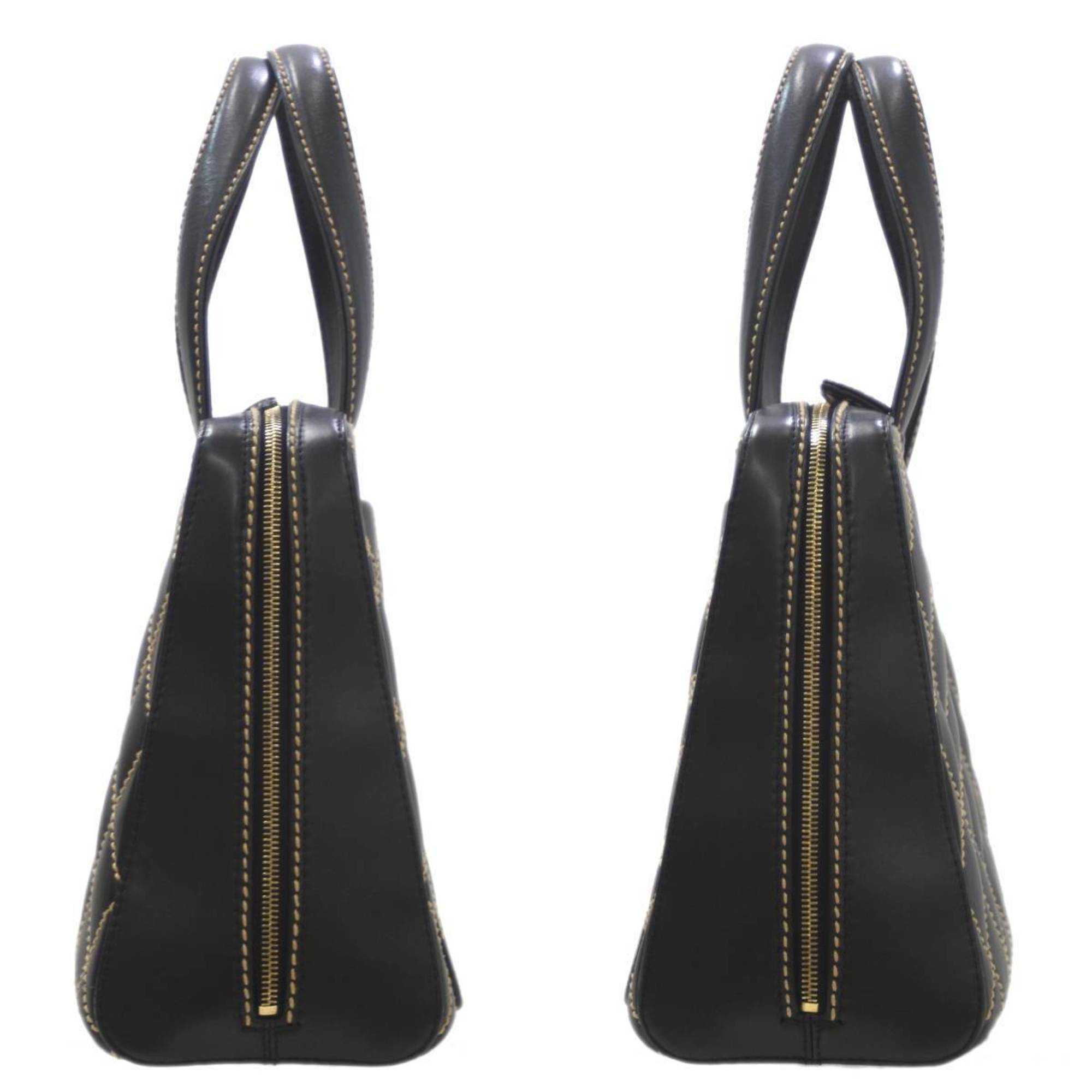 Chanel Wild Stitch Black Leather Handbag (Pre-Owned)