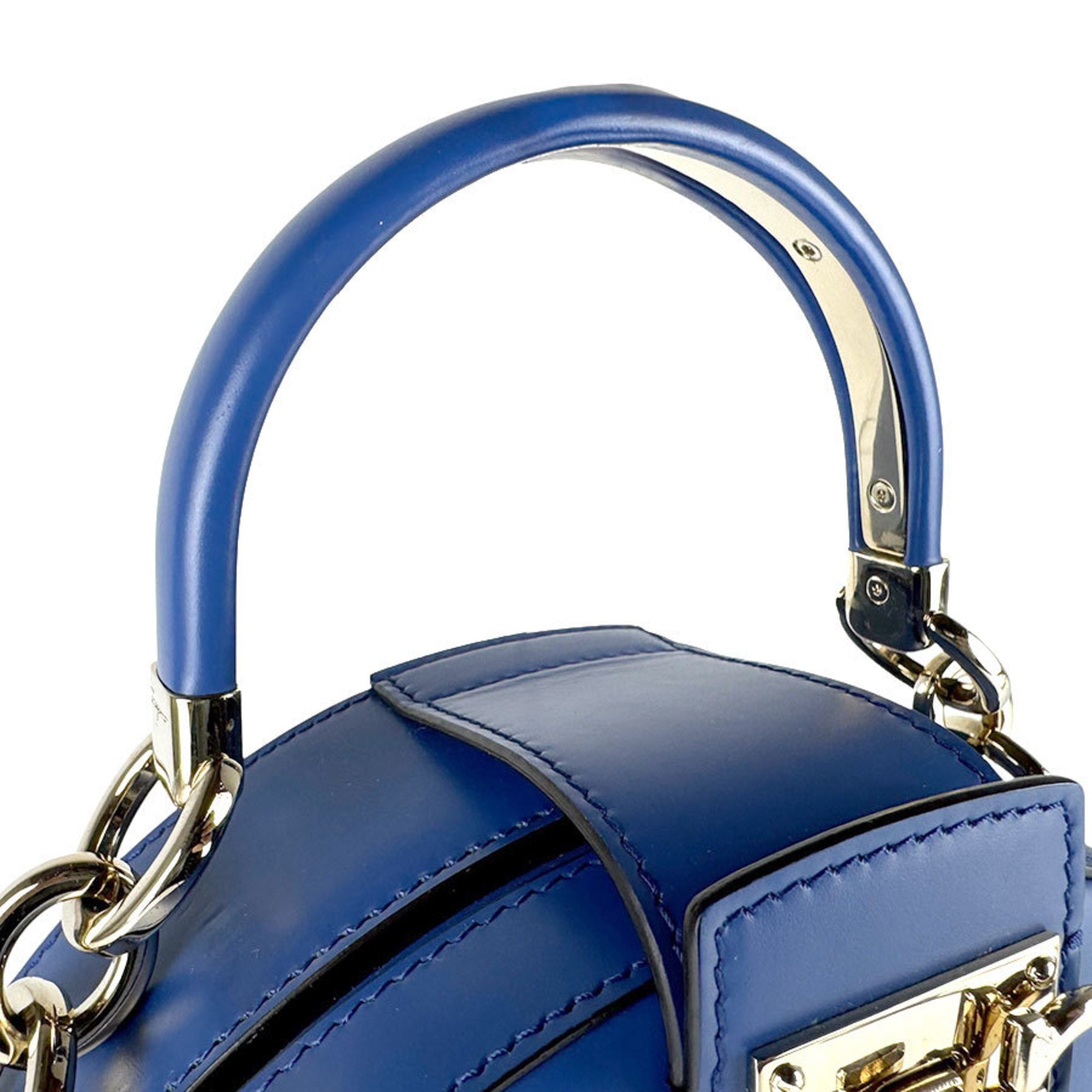 Salvatore Ferragamo Blue Leather Handbag Shoulder Bag (Pre-Owned)