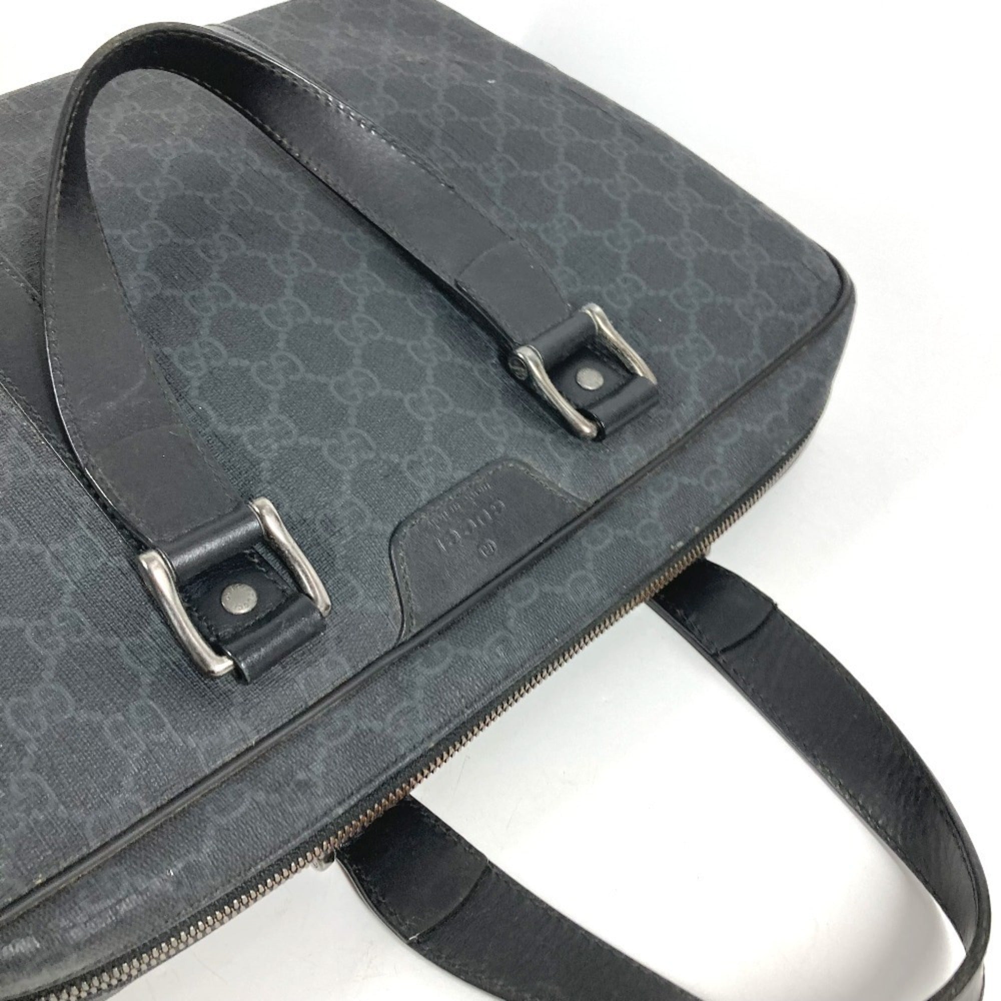Gucci Black Gg Supreme Briefcase Handbag (Pre-Owned)