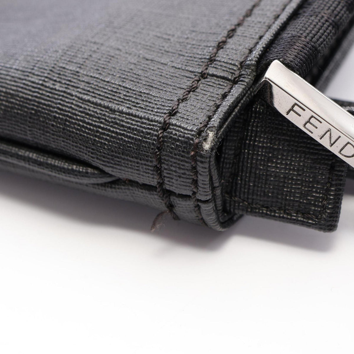 Fendi Zucca Black Coated Canvas Handbag Shoulder Bag (Pre-Owned)