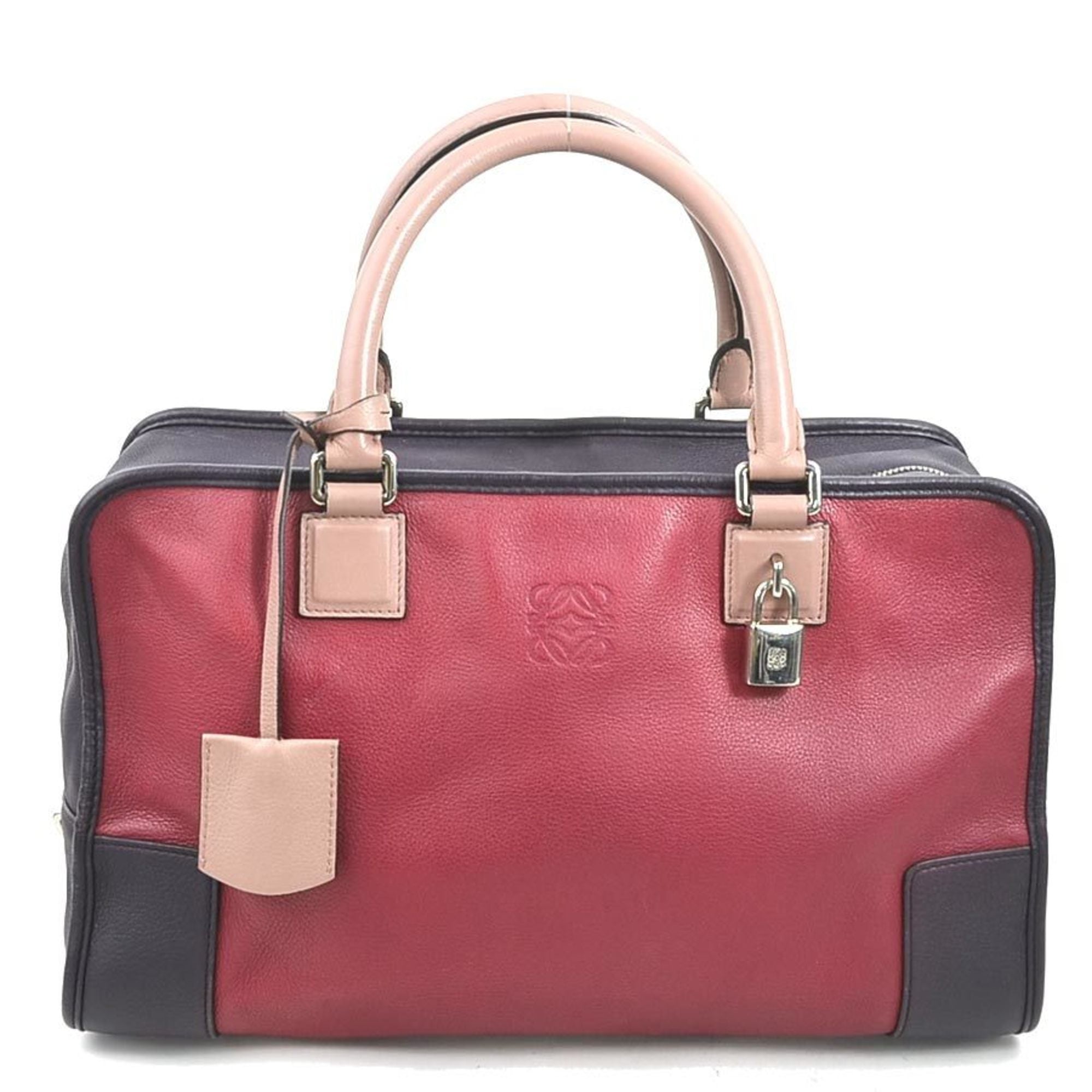 Loewe Burgundy Dark Purple Leather Handbag (Pre-Owned)