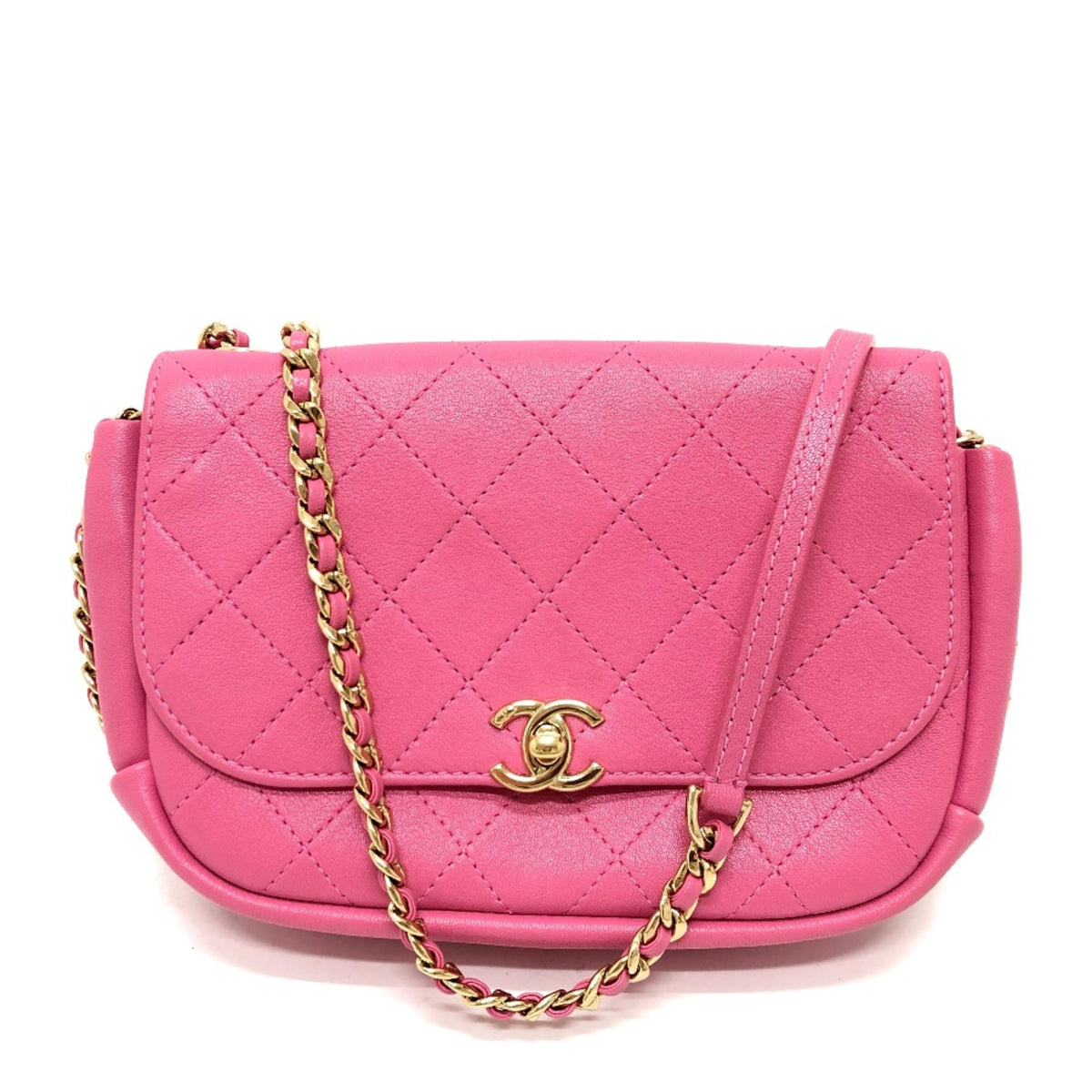 Chanel Pink Leather Shoulder Bag (Pre-Owned)