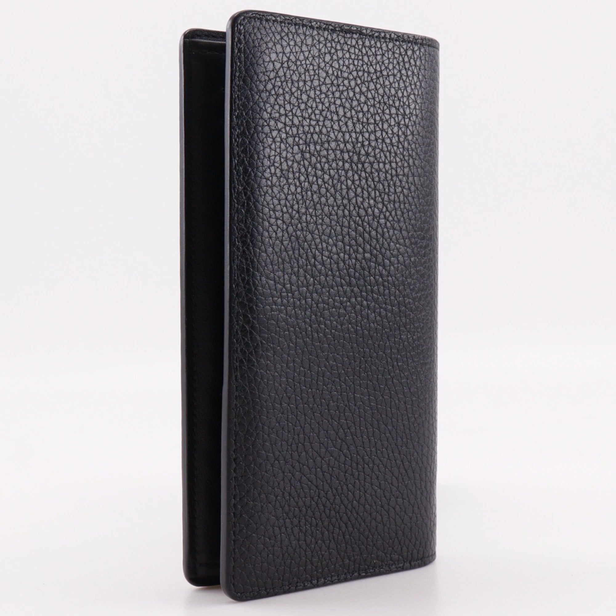 Louis Vuitton Black Leather Long Wallet (Bi-Fold) (Pre-Owned)