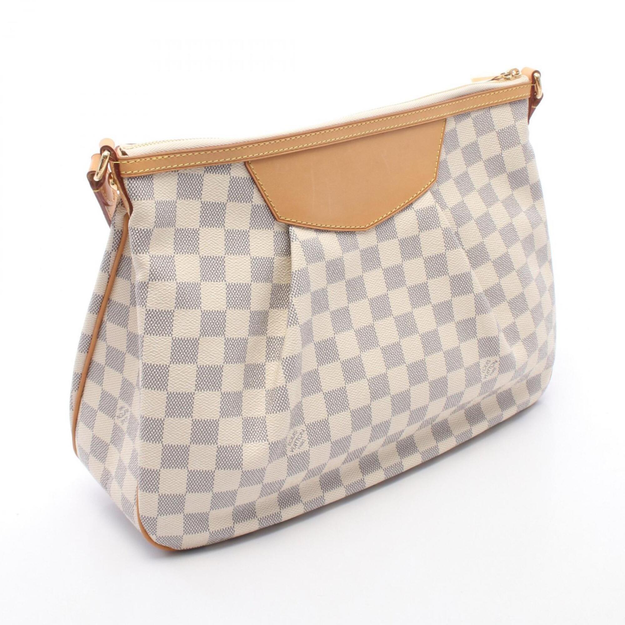 Louis Vuitton Damier Azur White Coated Canvas Handbag Shoulder Bag (Pre-Owned)