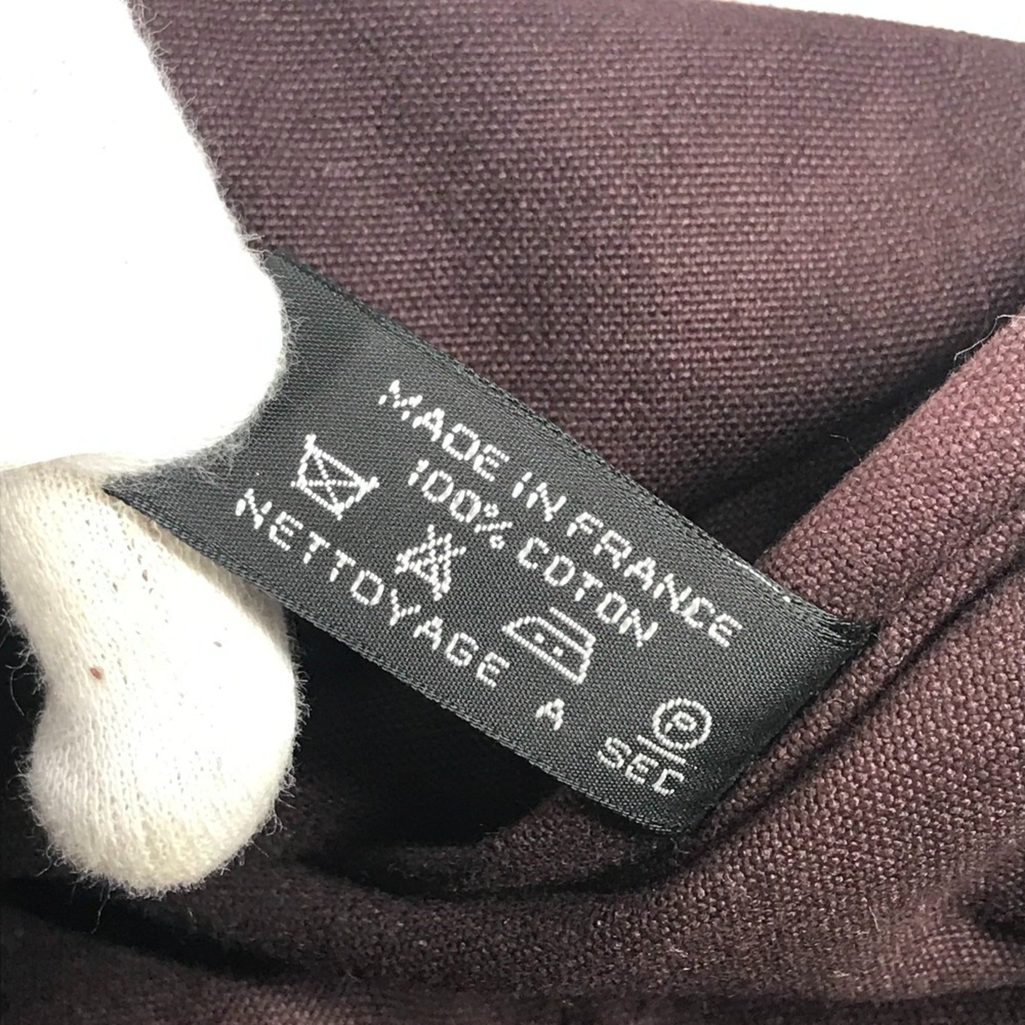 Hermes Bordeaux Brown Cotton Handbag Tote Bag (Pre-Owned)