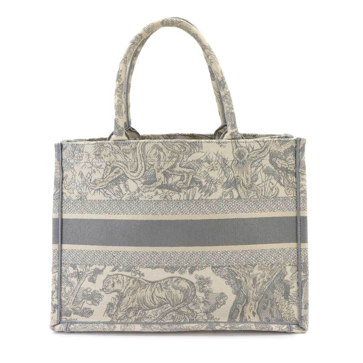 Christian Dior Gray Canvas Handbag Tote Bag (Pre-Owned)