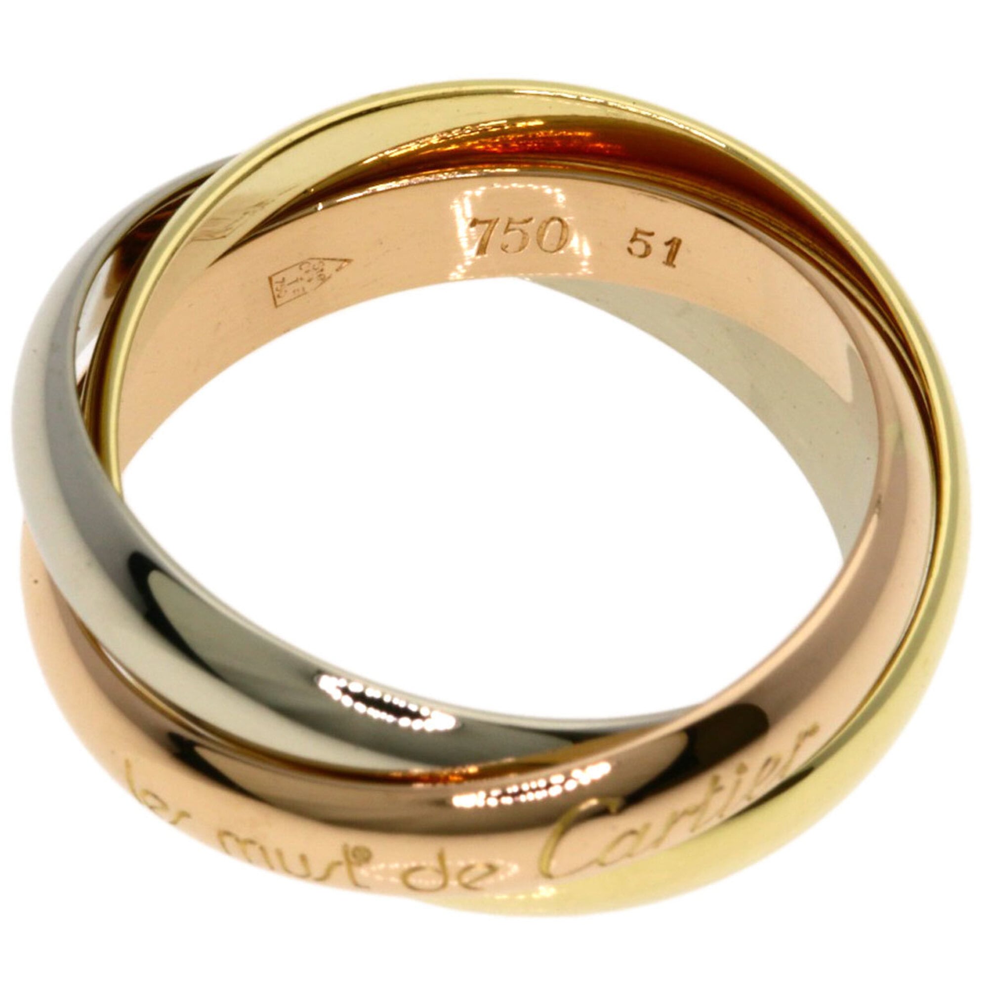 Cartier Trinity Yellow Gold (18K) Pink Gold (18K) White Gold (18K) Band Ring (Pre-Owned)