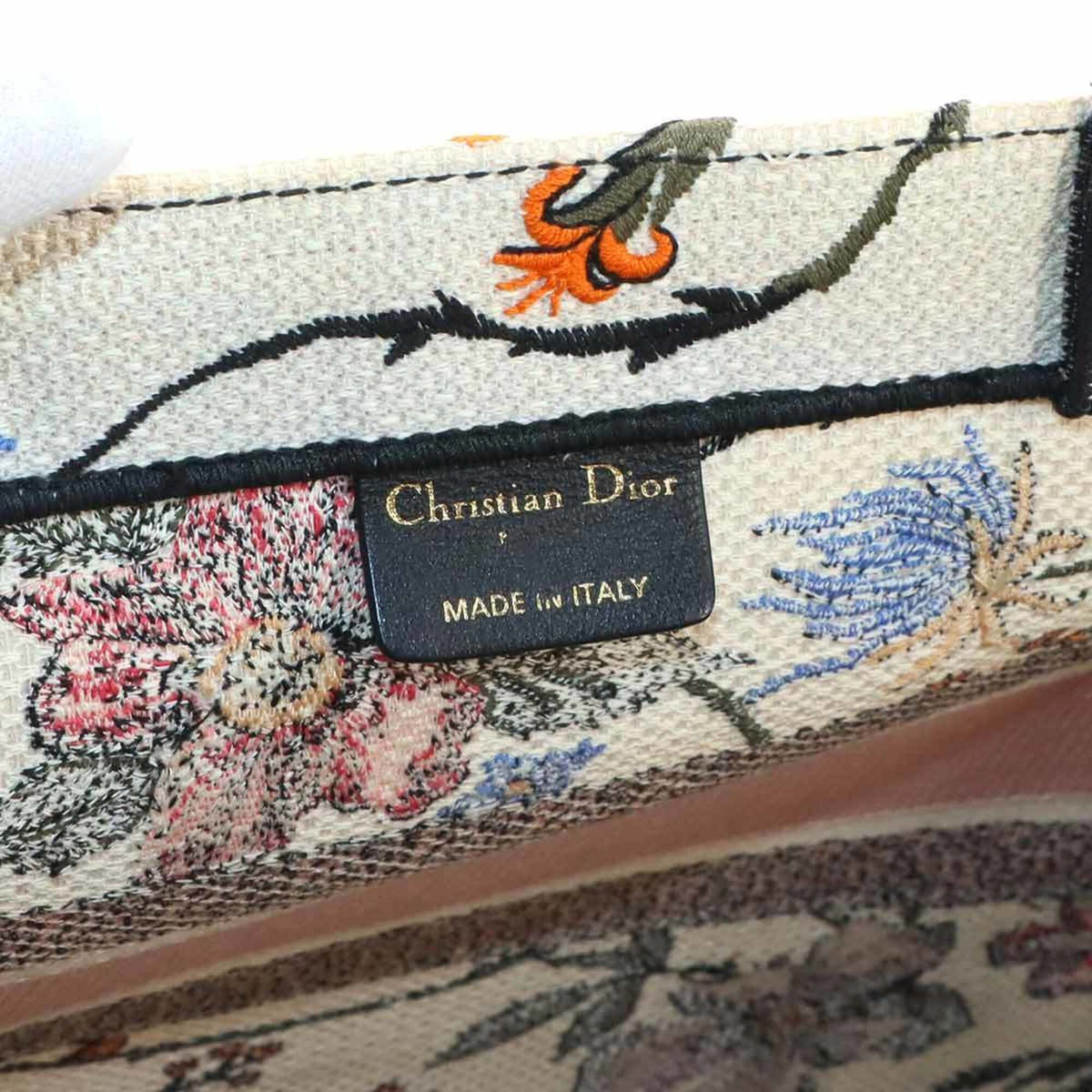 Christian Dior Multi-Color White Canvas Handbag Tote Bag (Pre-Owned)