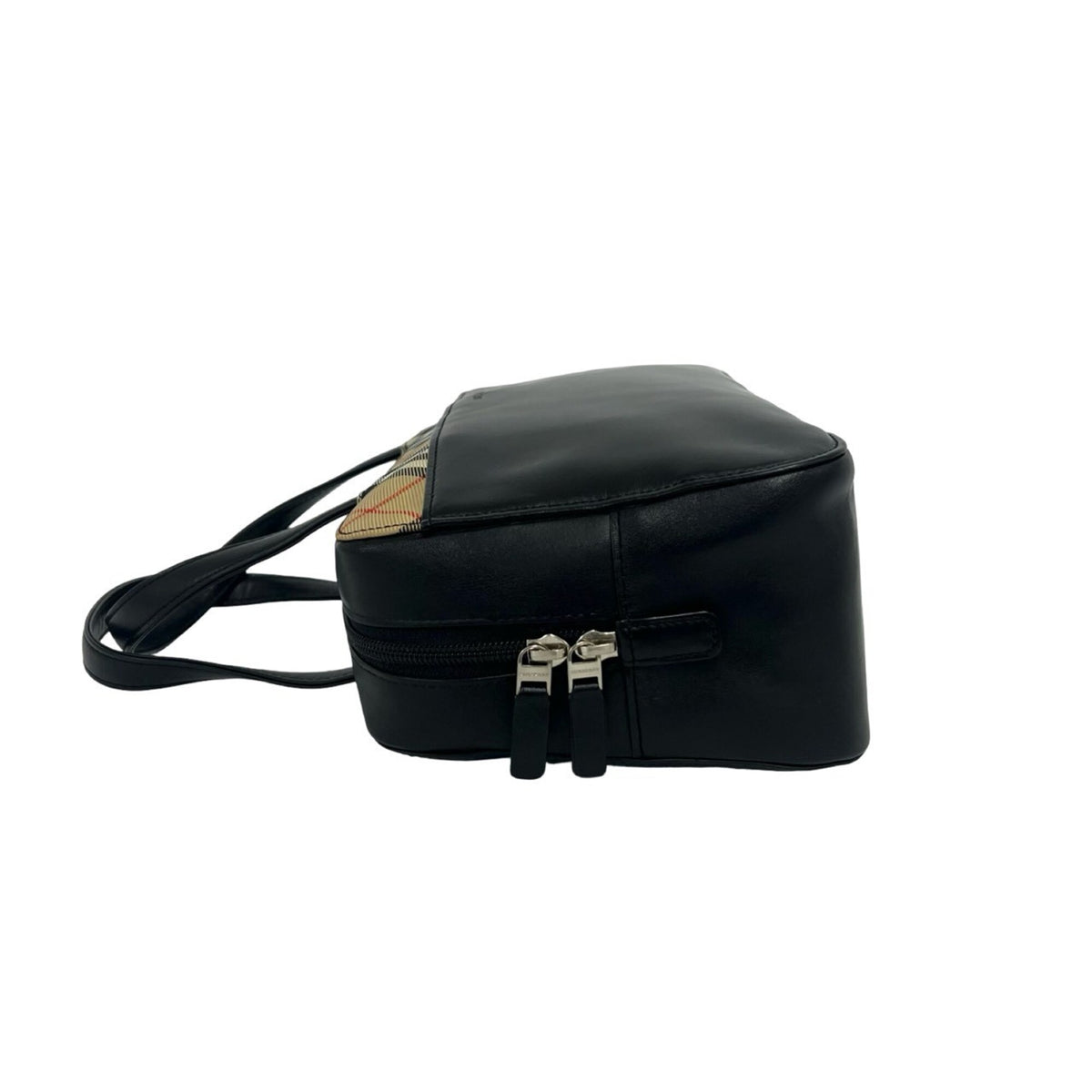 Burberry Black Leather Boston Bag Handbag Tote Bag (Pre-Owned)