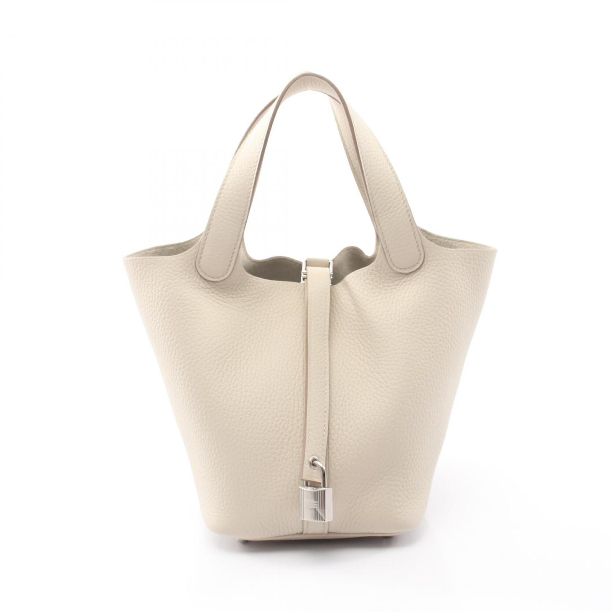 Hermes Ivory Taurillon Clemence Leather Leather Handbag (Pre-Owned)