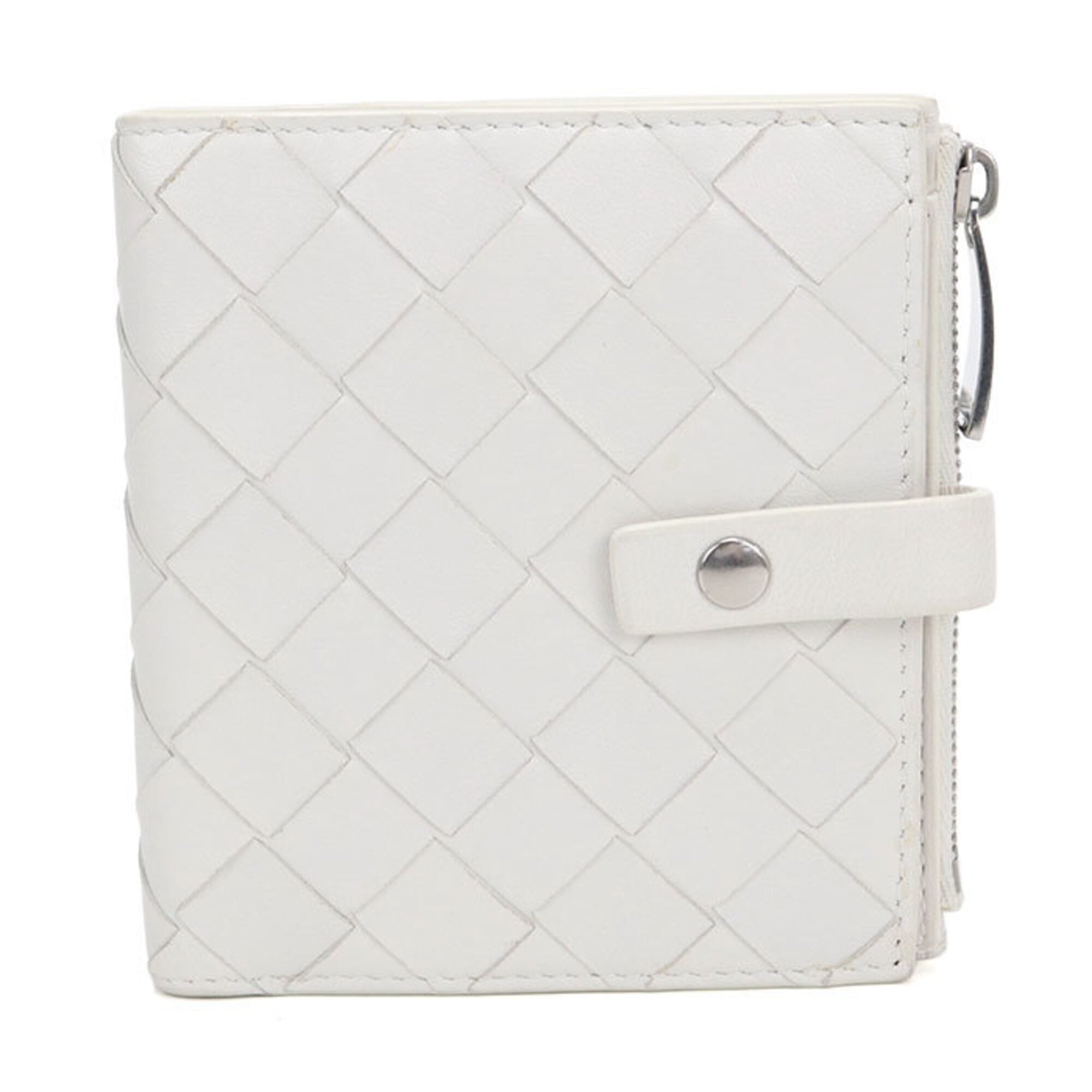 Bottega Veneta White Leather Wallet (Bi-Fold) (Pre-Owned)