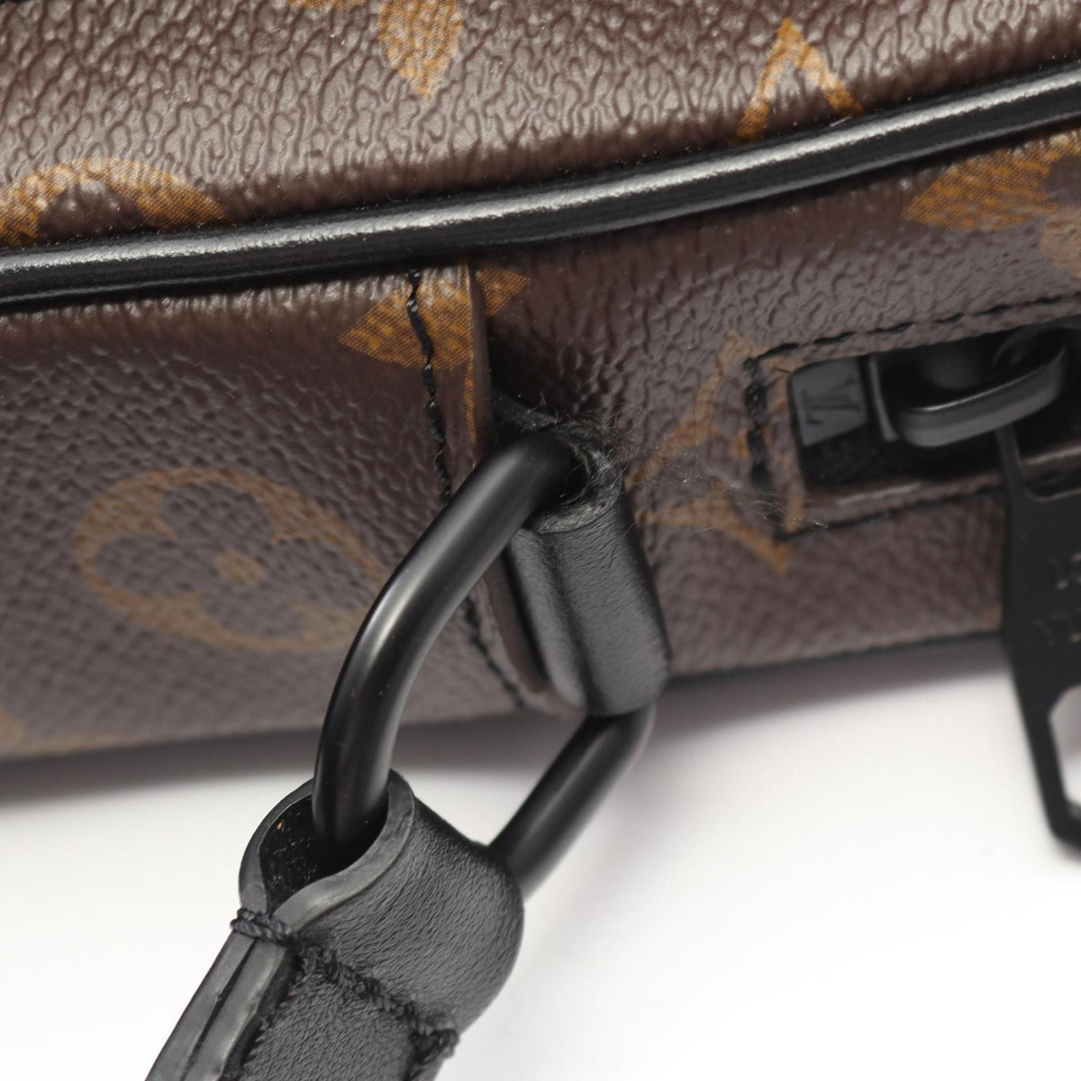 Louis Vuitton Black Brown Coated Canvas Leather Shoulder Bag (Pre-Owned)