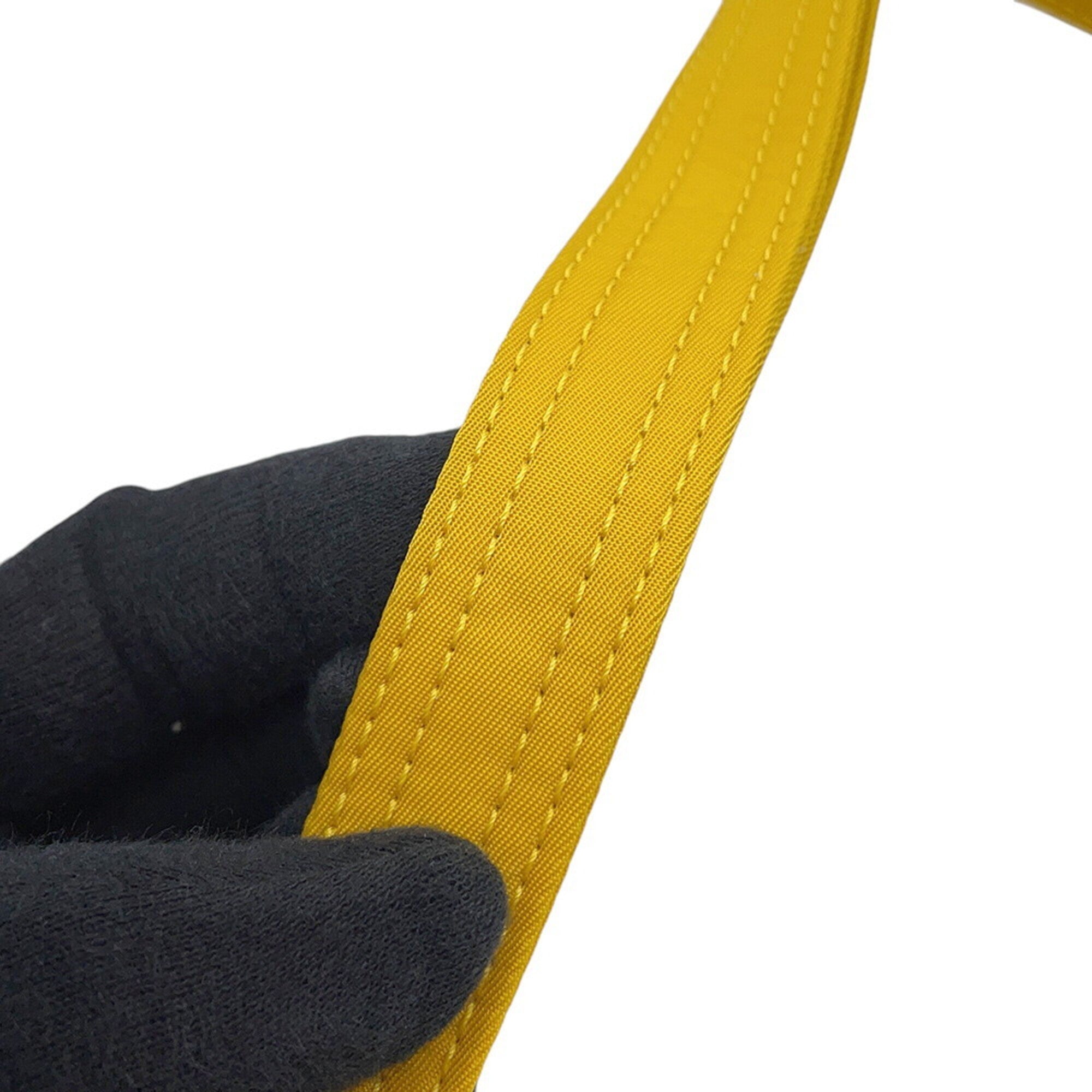 Fendi Yellow Nylon Leather Pouch Shoulder Bag (Pre-Owned)