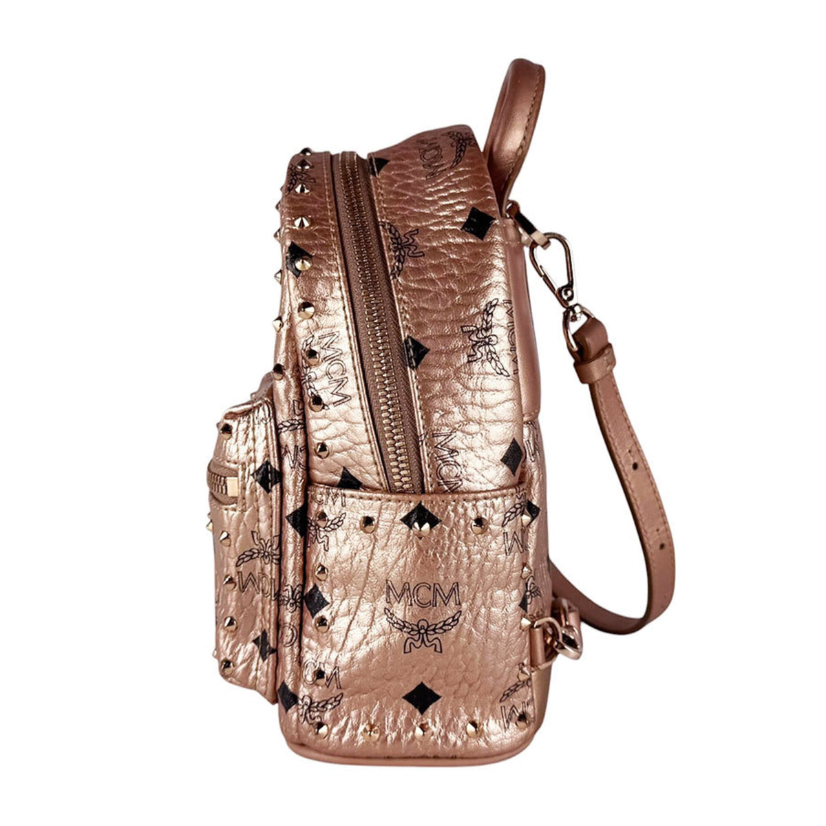 Mcm Pink Beige Leather Backpack (Pre-Owned)