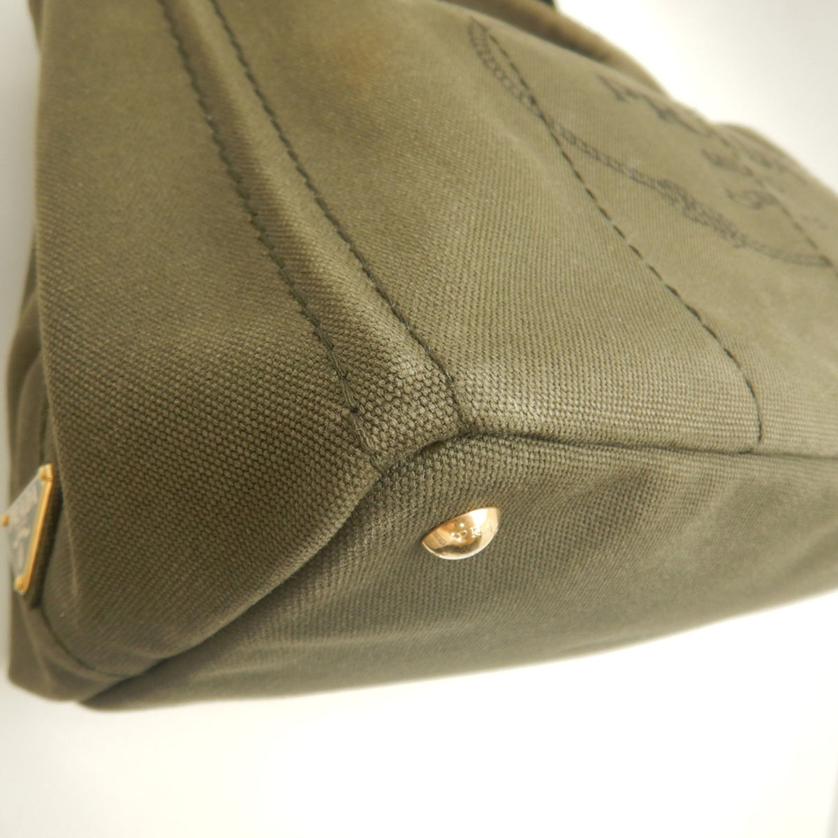 Prada Canapa Gold Canvas Tote Bag (Pre-Owned)