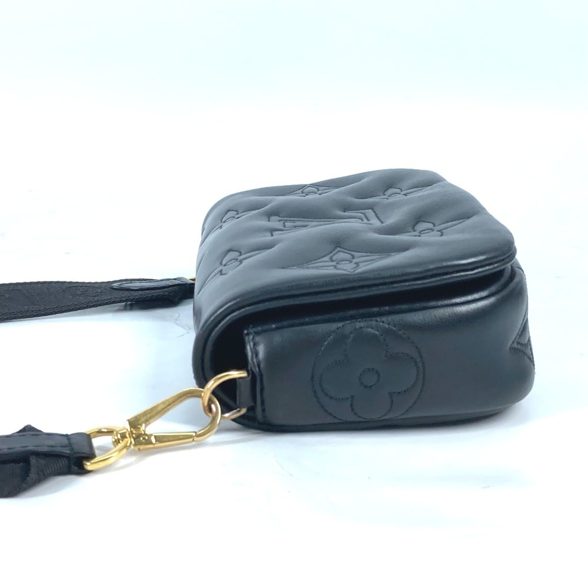 Louis Vuitton Monogram Black Monogram Leather Clutch Bag Shoulder Bag (Pre-Owned)