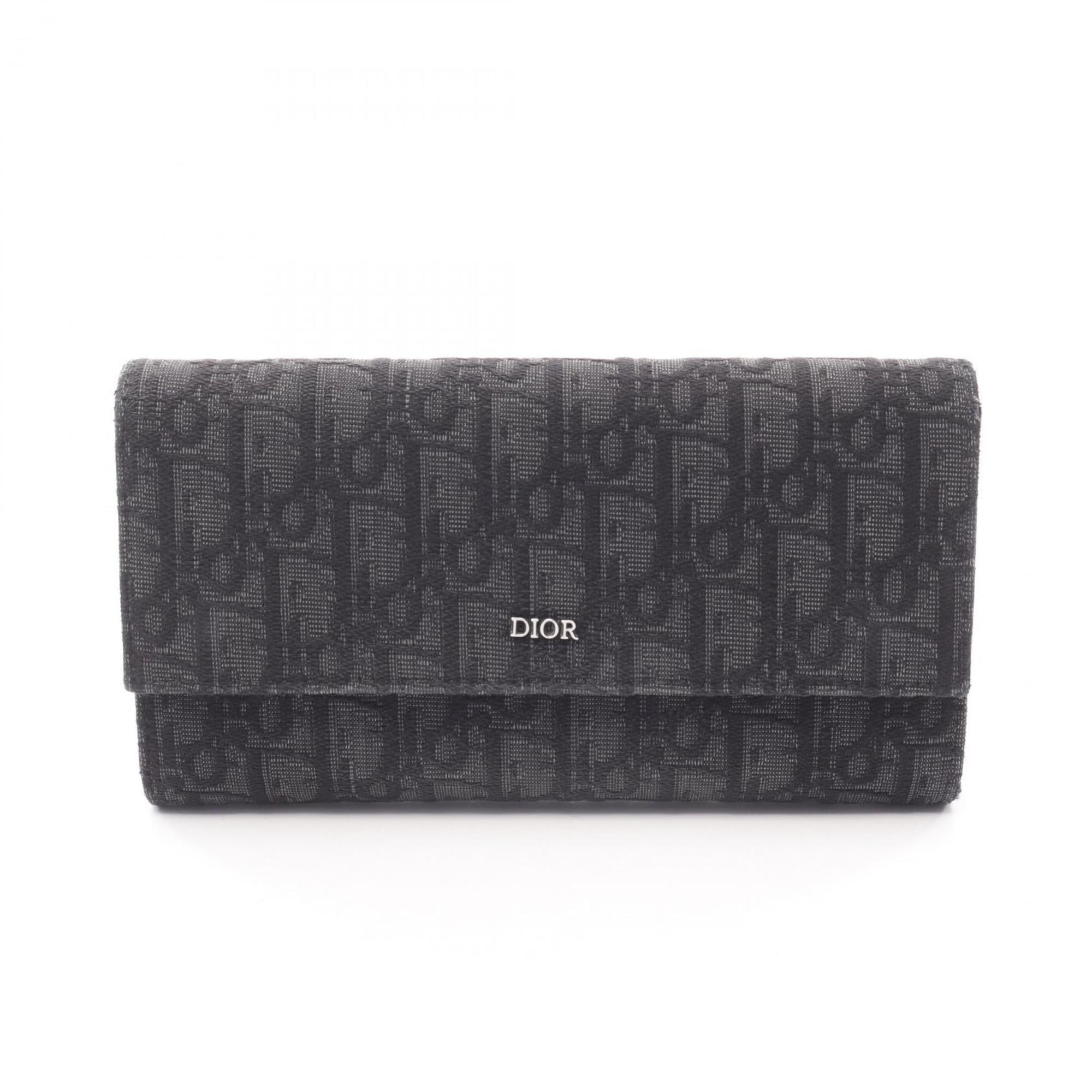 Christian Dior Black Canvas Long Wallet (Bi-Fold) (Pre-Owned)