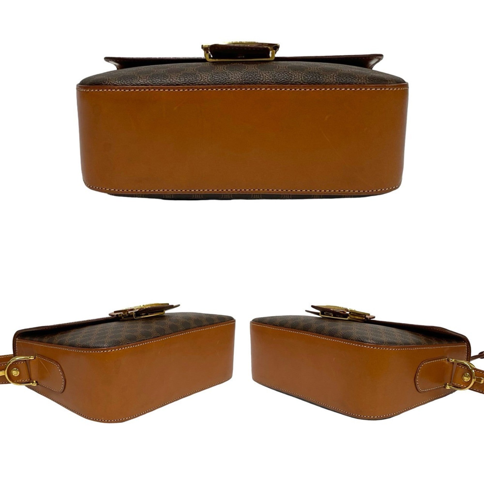 Celine Brown Leather Pvc Pochette Shoulder Bag (Pre-Owned)
