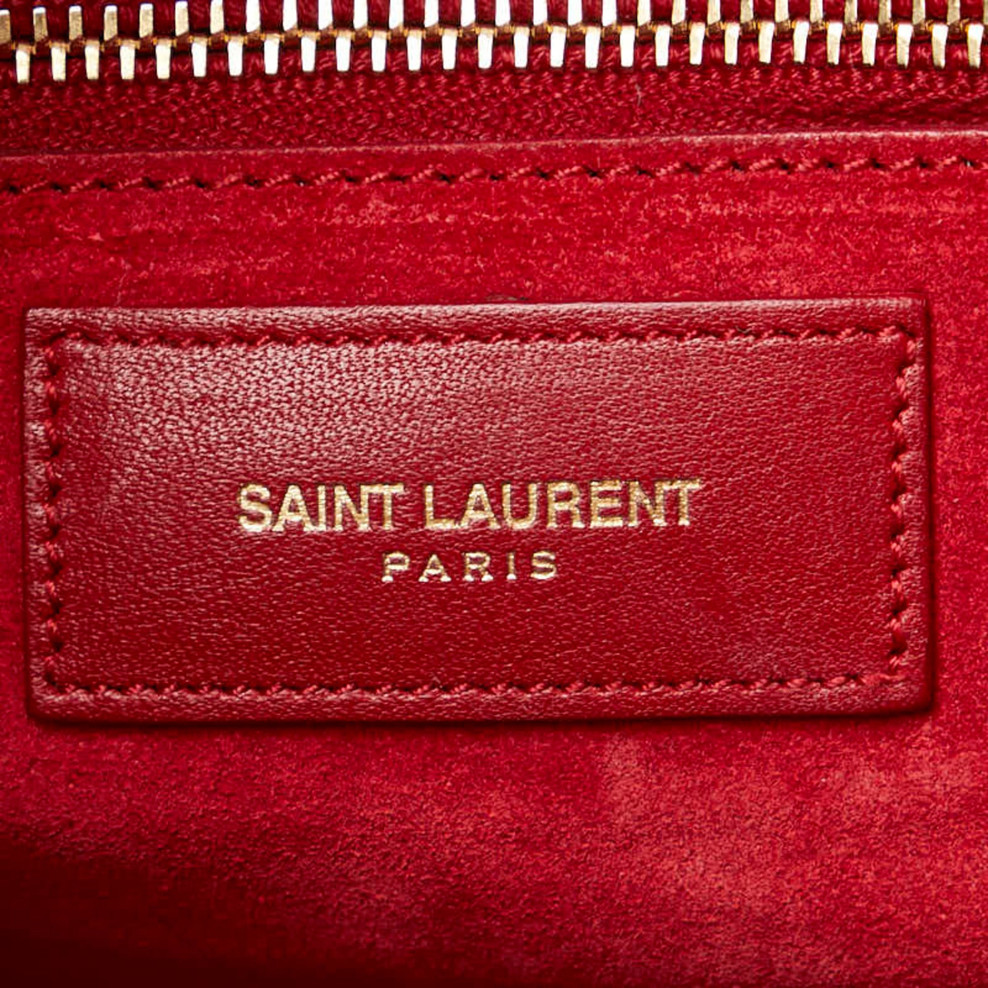 Saint Laurent Red Color Leather Handbag Shoulder Bag (Pre-Owned)