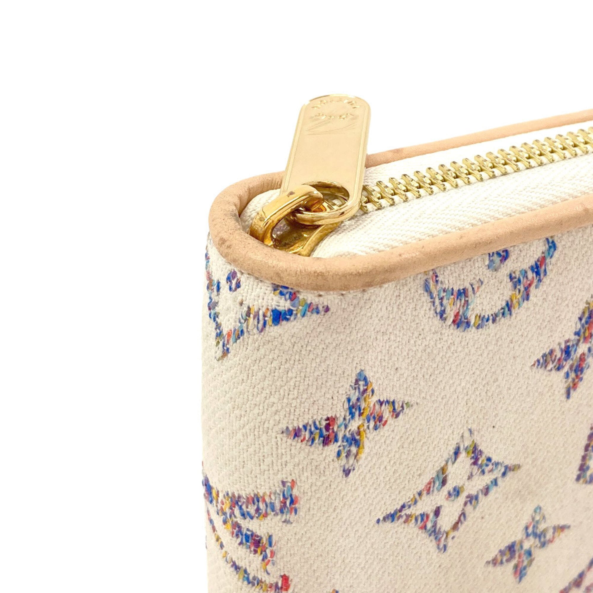 Louis Vuitton Beige Blue White Monogram Long Wallet (Bi-Fold) (Pre-Owned)