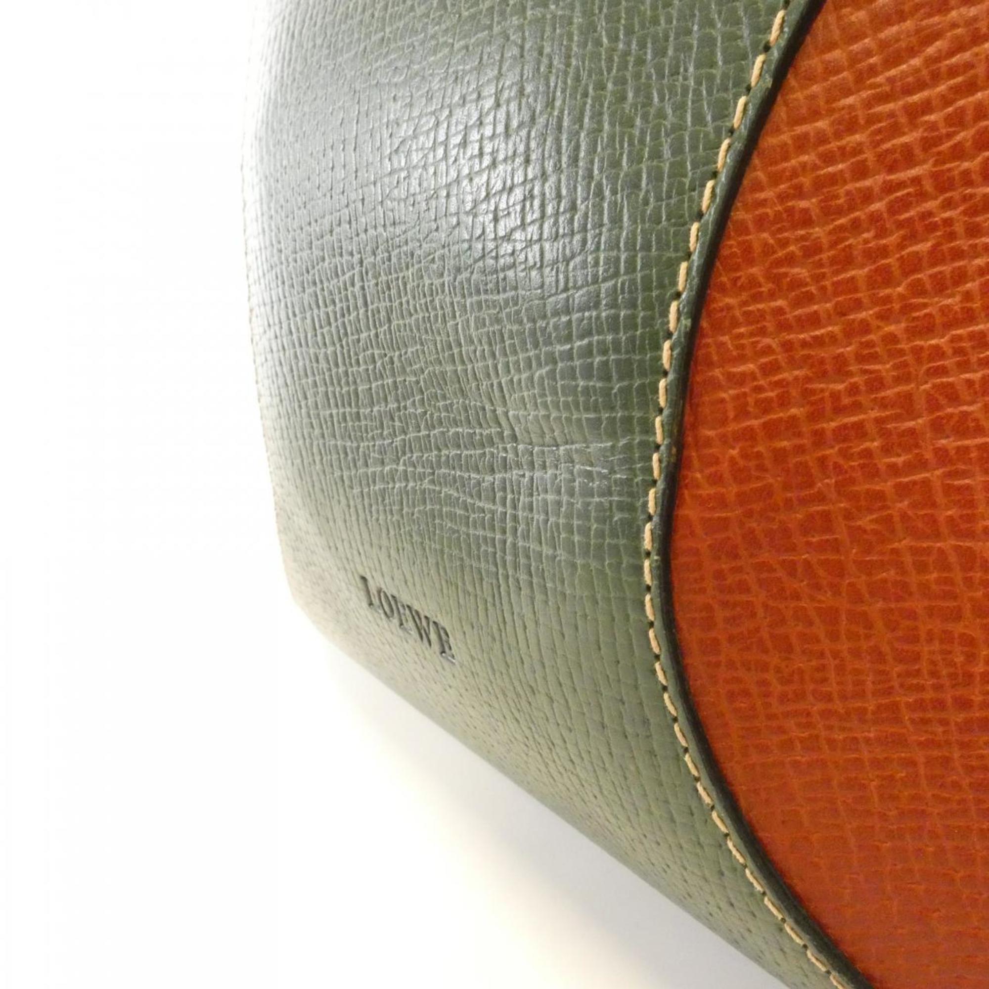 Loewe Brown Green Leather Shoulder Bag (Pre-Owned)